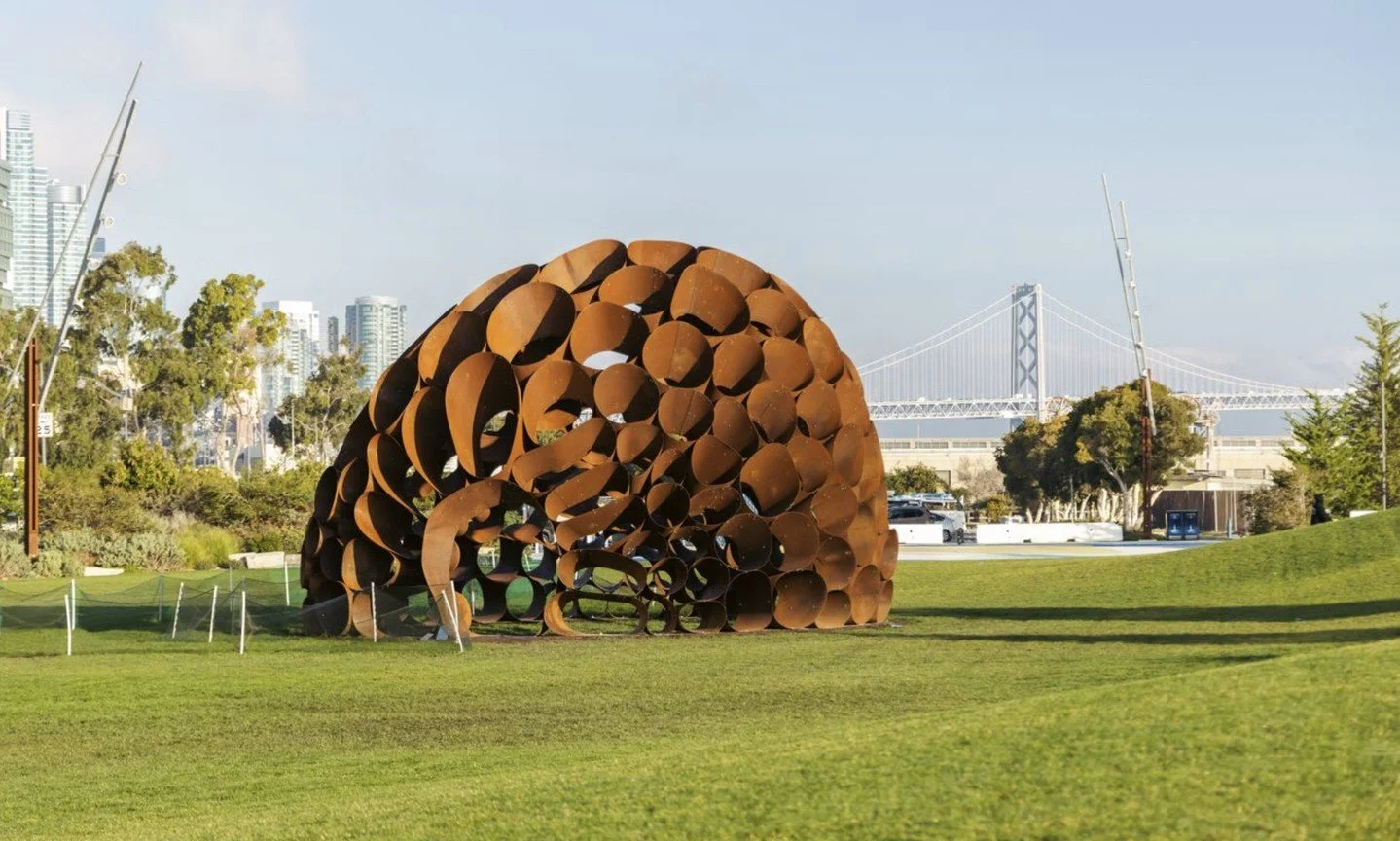 Named after Louis Campau, an early settler known as the "Father of Grand Rapids", &ldquo;Louise&rdquo; by DeWitt Godfrey is inspired by seashell, honeycomb and other natural forms.🐚

This sculpture is composed of intricately stacked steel 