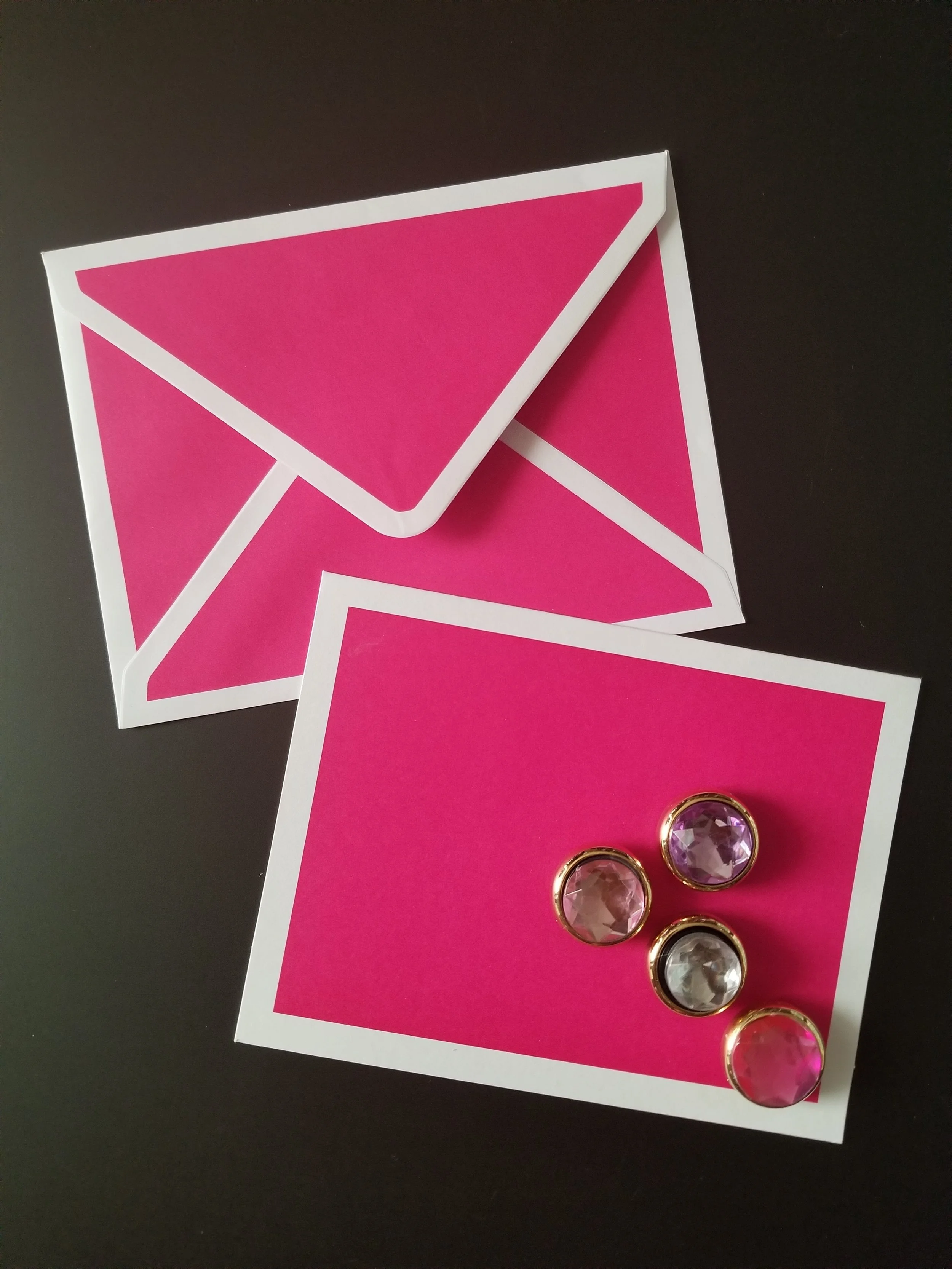 "Pink Brights" Card with Light Gem Stone Magnets