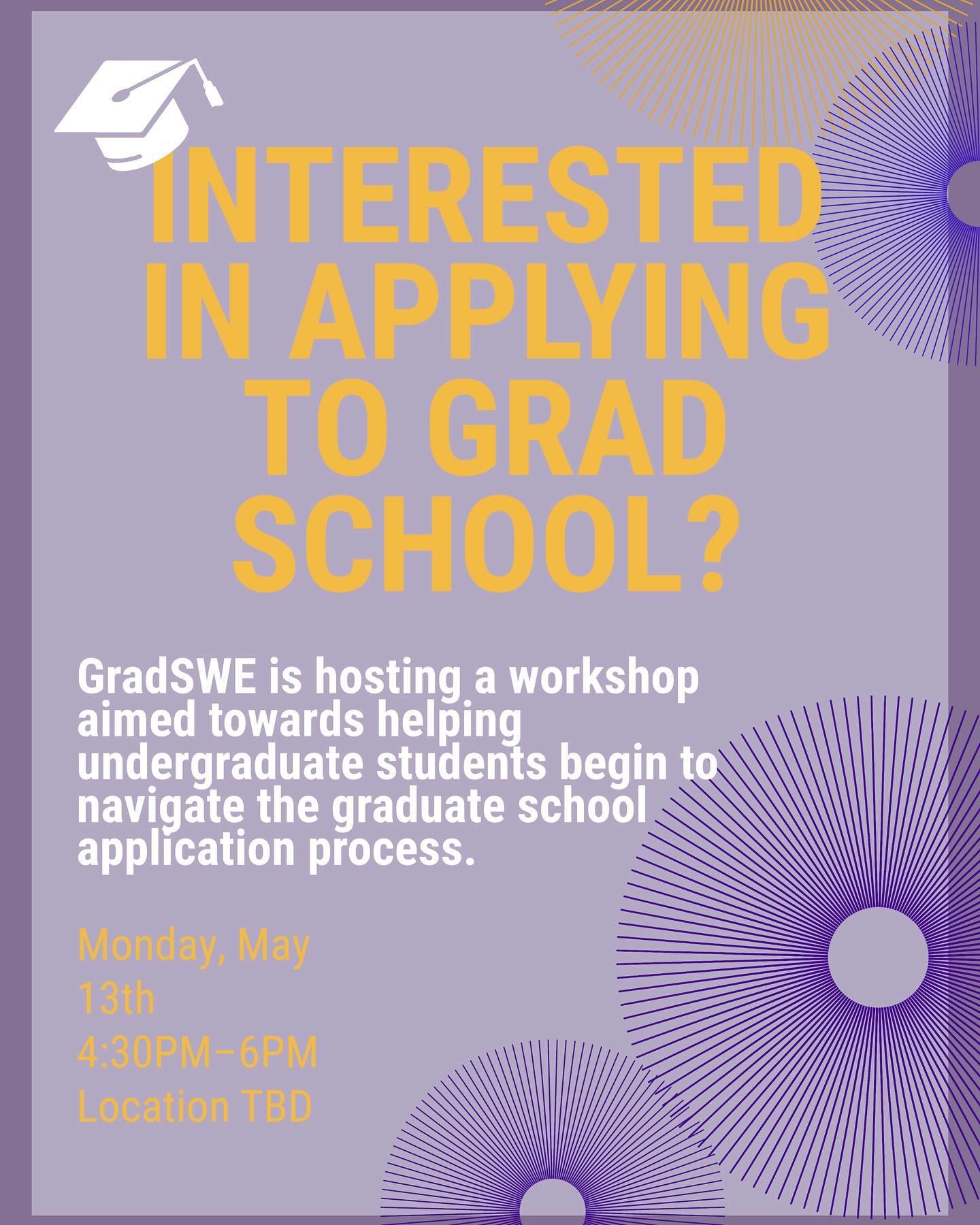 Are you considering applying to graduate school? Do you want to learn about choosing which programs to apply to and how to prepare for the application process? Join us for our &ldquo;Applying to Graduate School Workshop&rdquo; event on May 13th from 