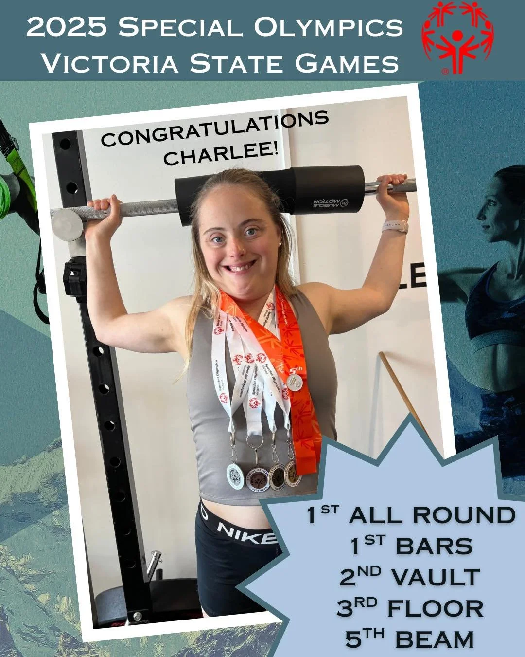 A huge congratulations to our incredible client Charlee who competed at the Special Olympics State Games in Ballarat earlier this month. Competing in gymnastics, she’s brought home a collection of well-deserved medals 🏅We couldn’t be pro