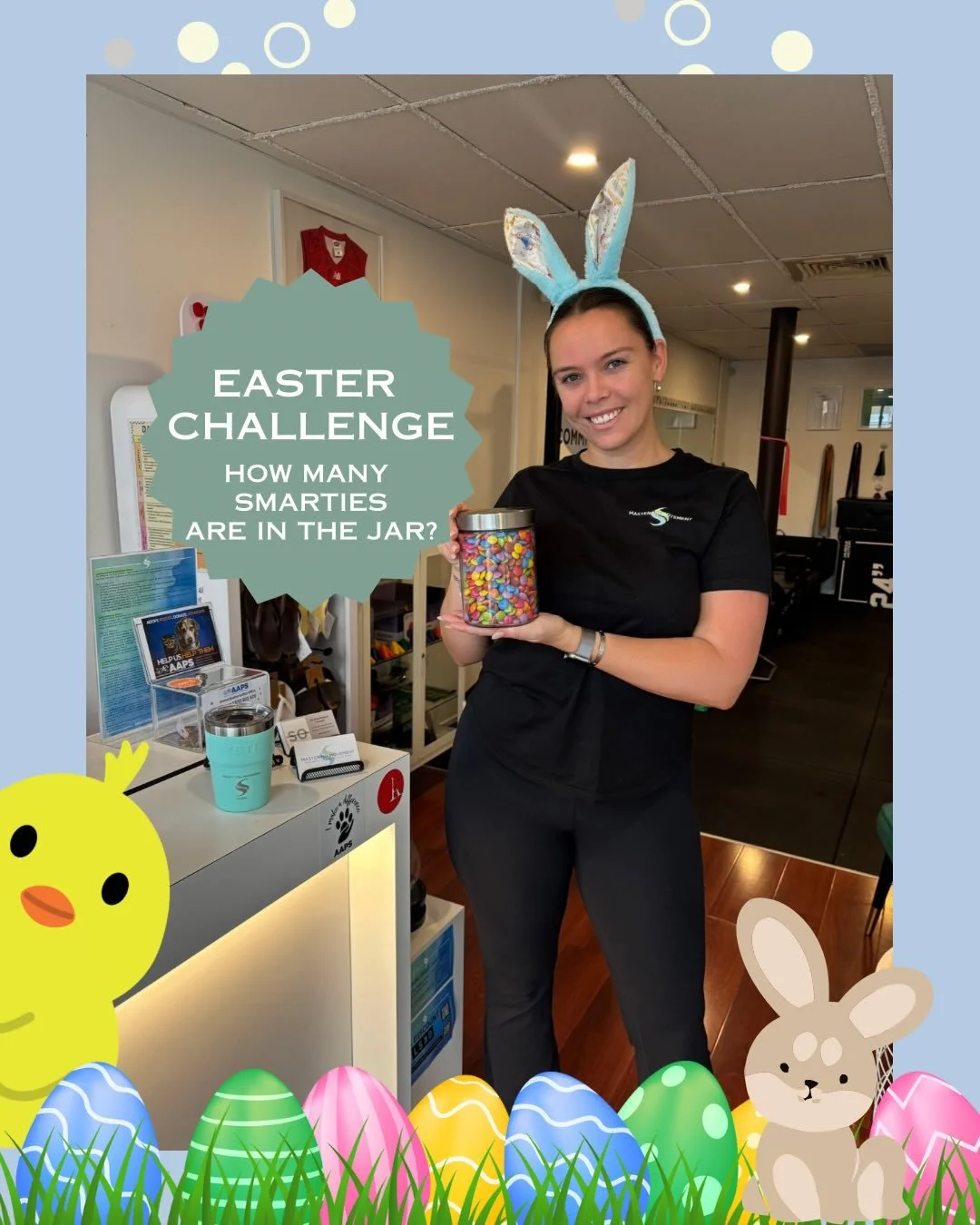 How many Smarties in the jar? 🤔 Come in, take a guess &amp; WIN big 🍬🎉🐣