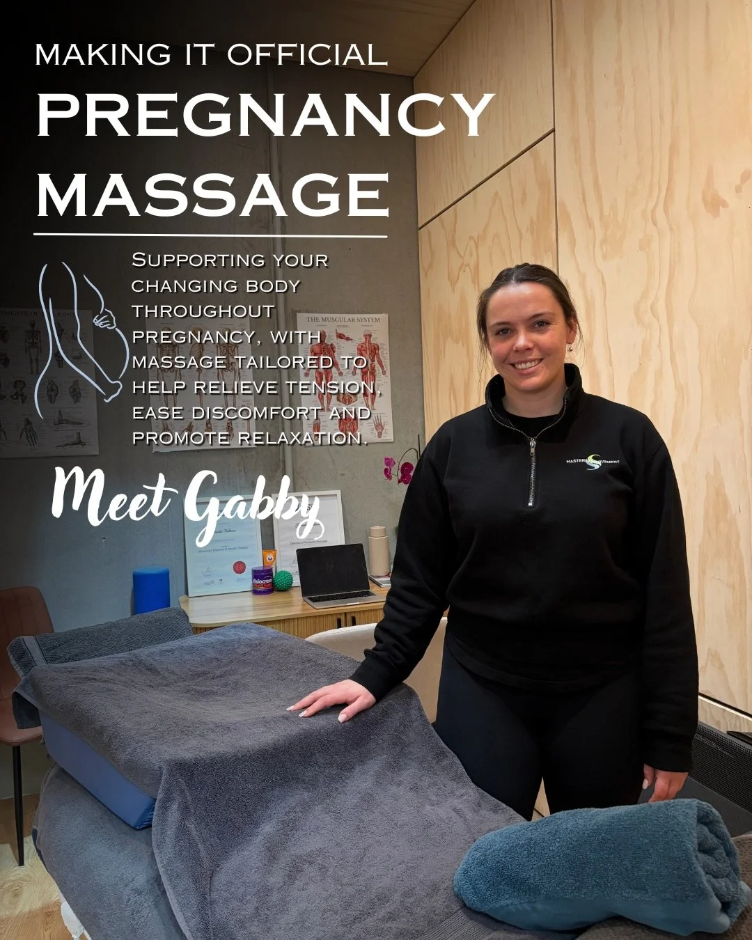 OUR PREGNANCY MASSAGE SPECIALIST!

With over 10 years experience in the massage industry and having just recently upskilled with a Certificate of Pregnancy Massage, Gabby has the experience and specialised knowledge to guide you through every step of