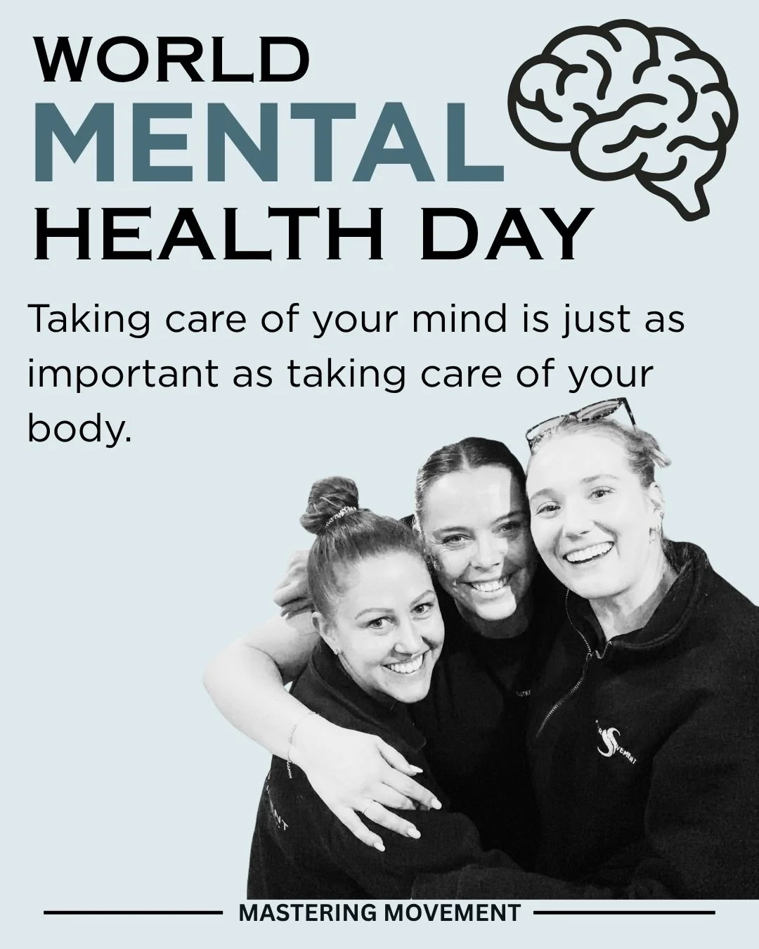 World Mental Health Day 🧠

Taking care of your mental health is just as important as taking care of your physical health.

Mental health looks different for everyone. Sometimes the people who seem the happiest, strongest or most put together are the
