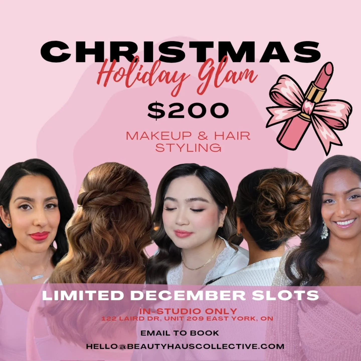 ✨ Holiday Glam Season is HERE ✨

Our Christmas promo is officially live &mdash; and babes, this one&rsquo;s too good to sleep on.

For a limited time, get full makeup + hair styling for $200 (regularly $350!) 🎁
Whether it&rsquo;s your work party, fa