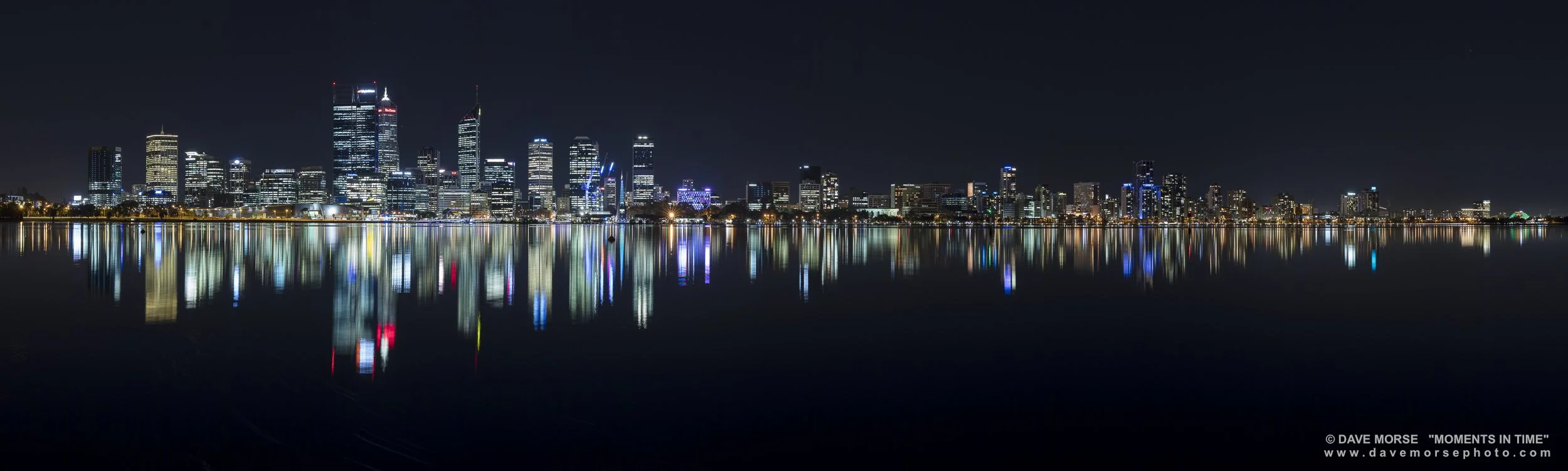 Perth. Image No. A3389-2.2817.41C ... Full panorama of Perth Lights from Narrows Bridge to the Causeway. 2/8/2017.