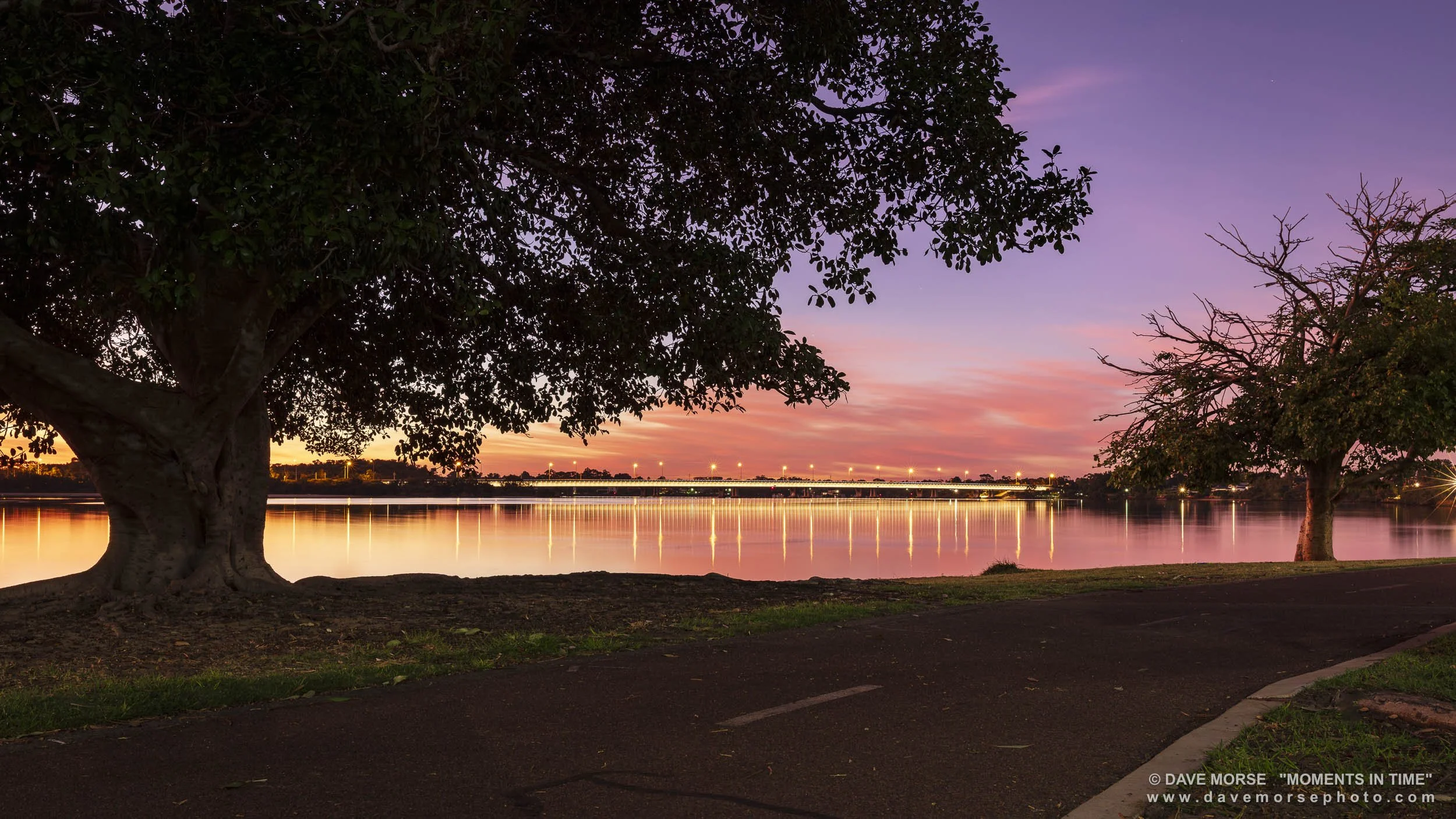 Bridges. Image No. A6406.12323.188 ... Morning reflections across the Canning River looking towards Mt. Henry Bridge, captured from Deepwater Pt. Mt. Pleasant. 12/3/2023.