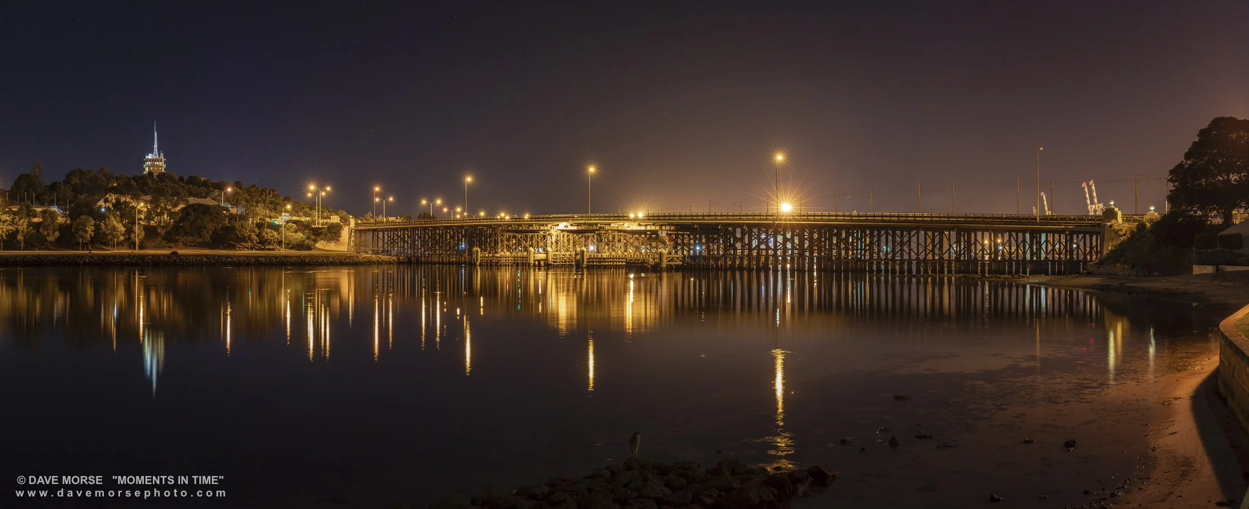 Bridges. Image No. 9024.24419.31 ... Fremantle Traffic Bridge captured from the North Bank.  If one looks very carefully on the left hand side in the foreground you can see a local friendly Night Heron surveying the scene.  24/4/2019.