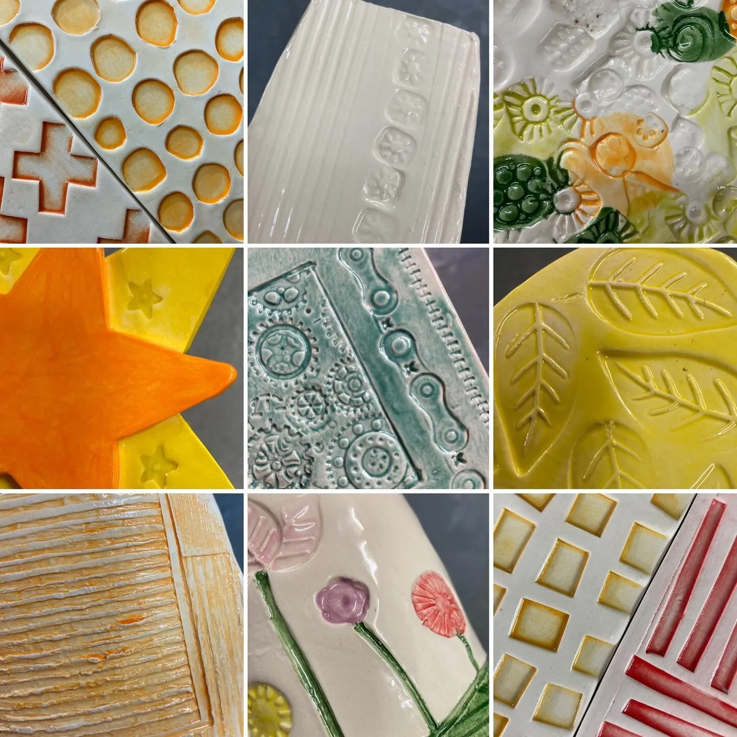 Just Wow!! 

Such gorgeous work from my amazing students. They had the same clay, same choice of underglazes and glazes, produced very different results. So many beautiful imprints &hearts;️

Let me know if you&rsquo;d like to be on my mailing list. 