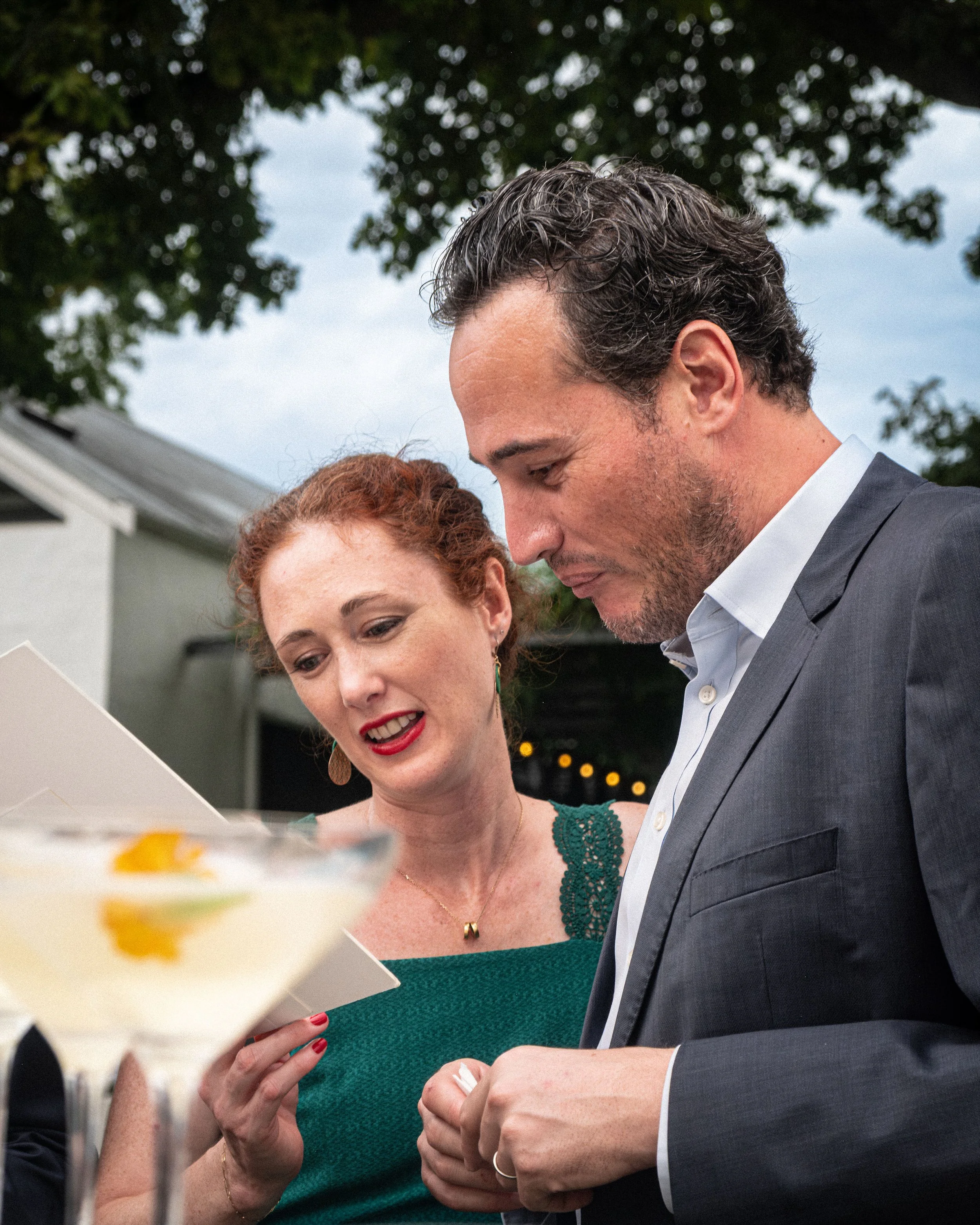 a lovely couple choosing drinks at our bar