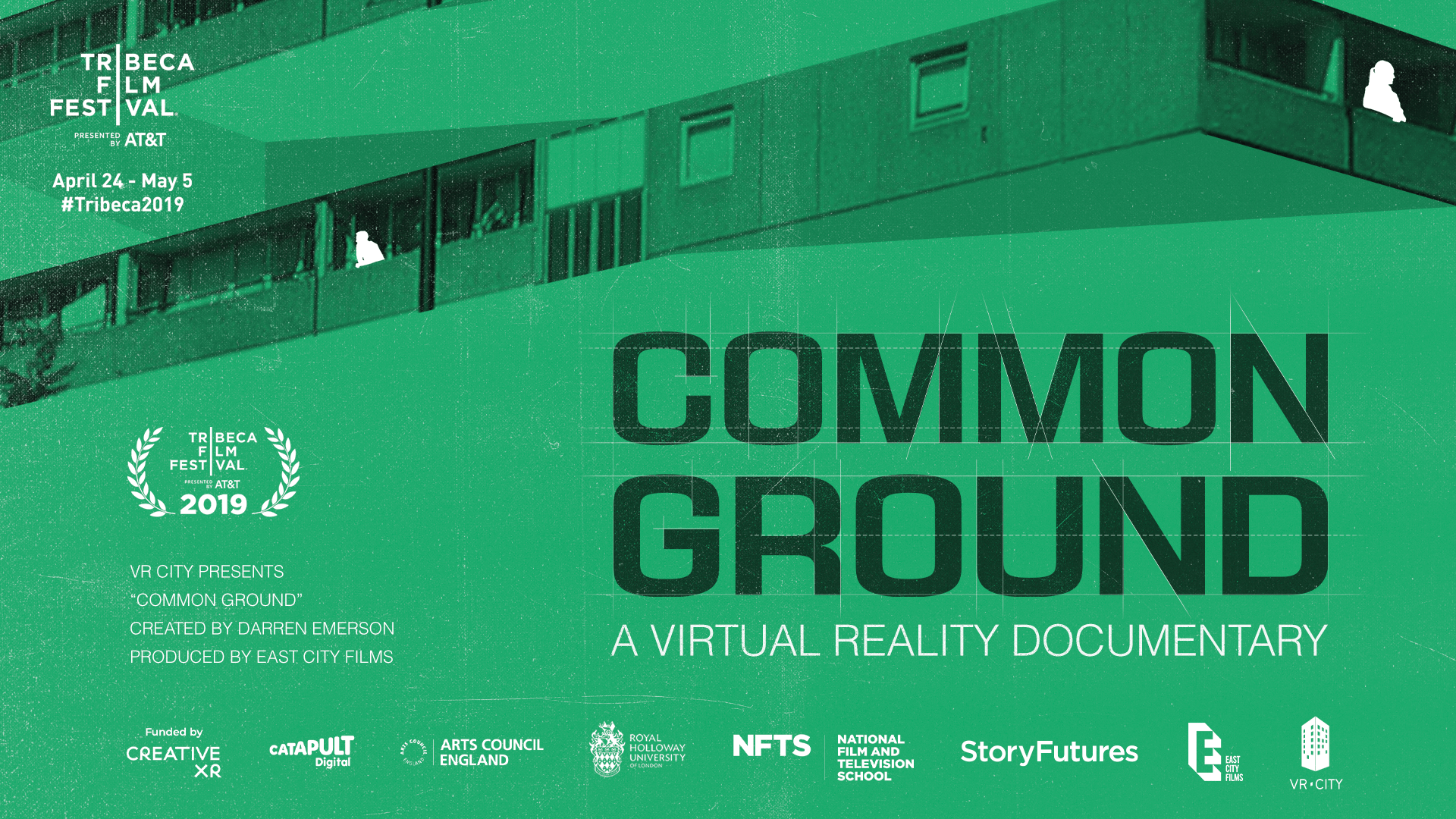 'Common Ground' official poster. 'Common Ground' is a virtual reality documentary directed by Darren Emerson.