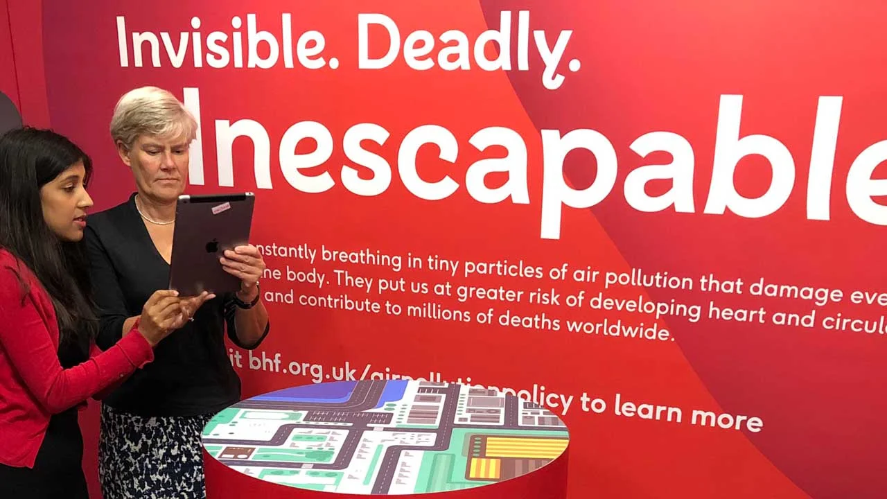Kate Green Labour MP for Stretford & Urmston experiencing the AR at the Labour Party conference.