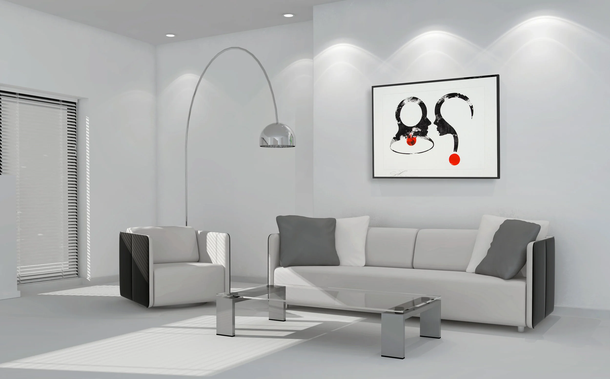Estampe dans un intérieur contemporain