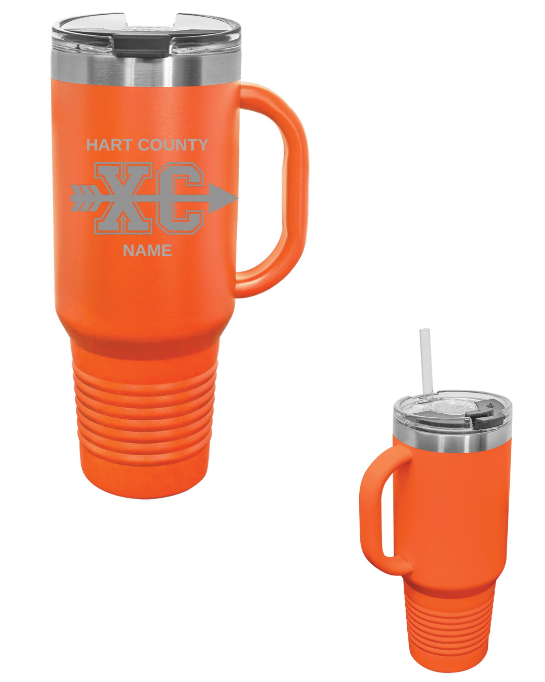 Cup with handle and straw