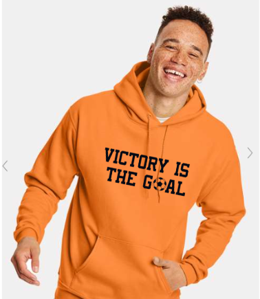 Hanes hoodie with center front and name on back