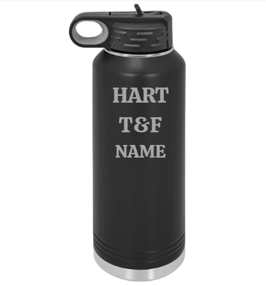 Laser Engraved water bottle with logo and name
