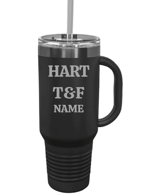 40 oz tumbler with logo and name