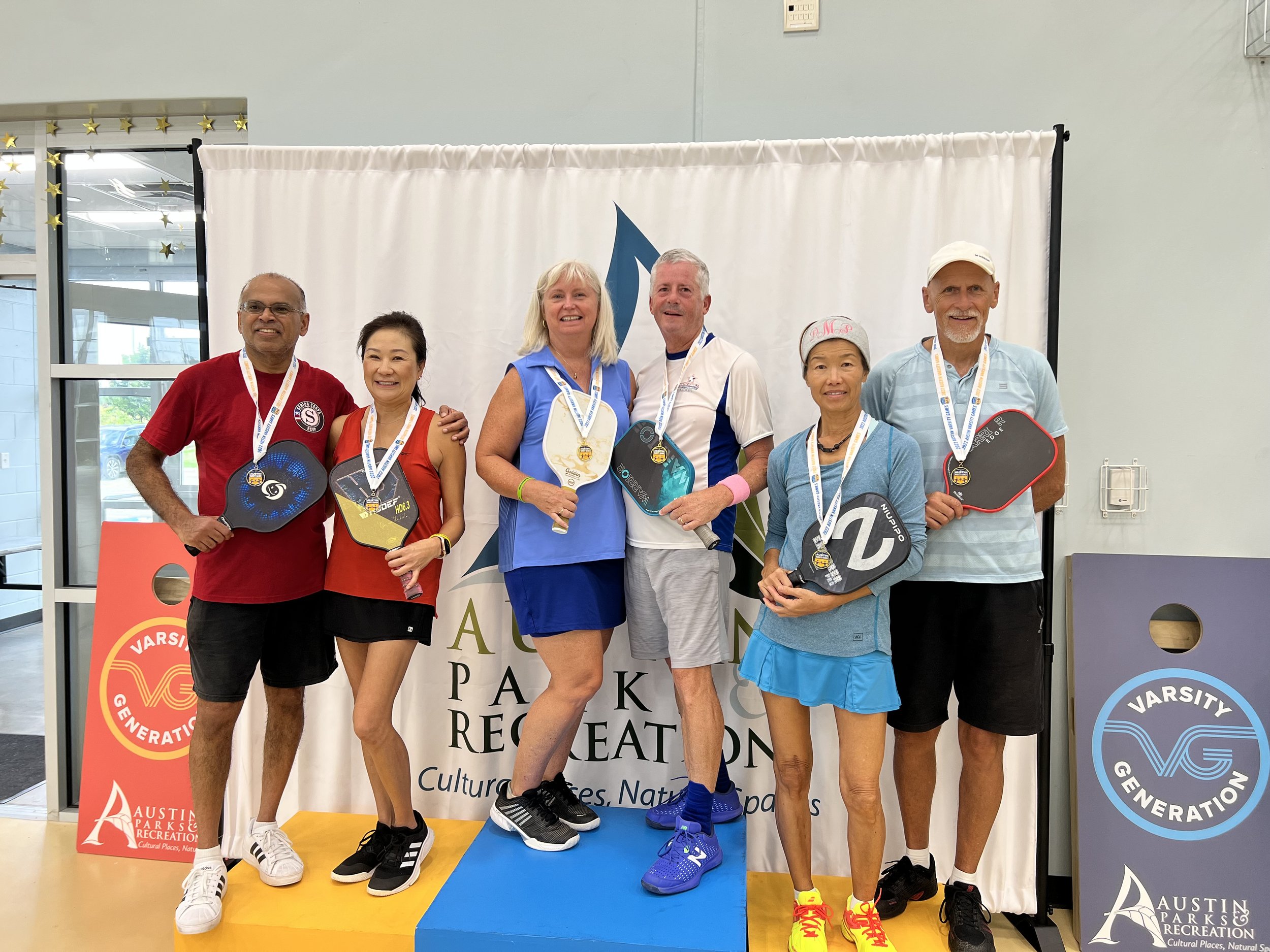 MIXED DOUBLES -50-59           Gold Medal Tim and Lesa Craig, Silver Medal Thomas thomas and Lily Lynn, Bronze Medal Dorris McCollin and Mark White house (1).jpg
