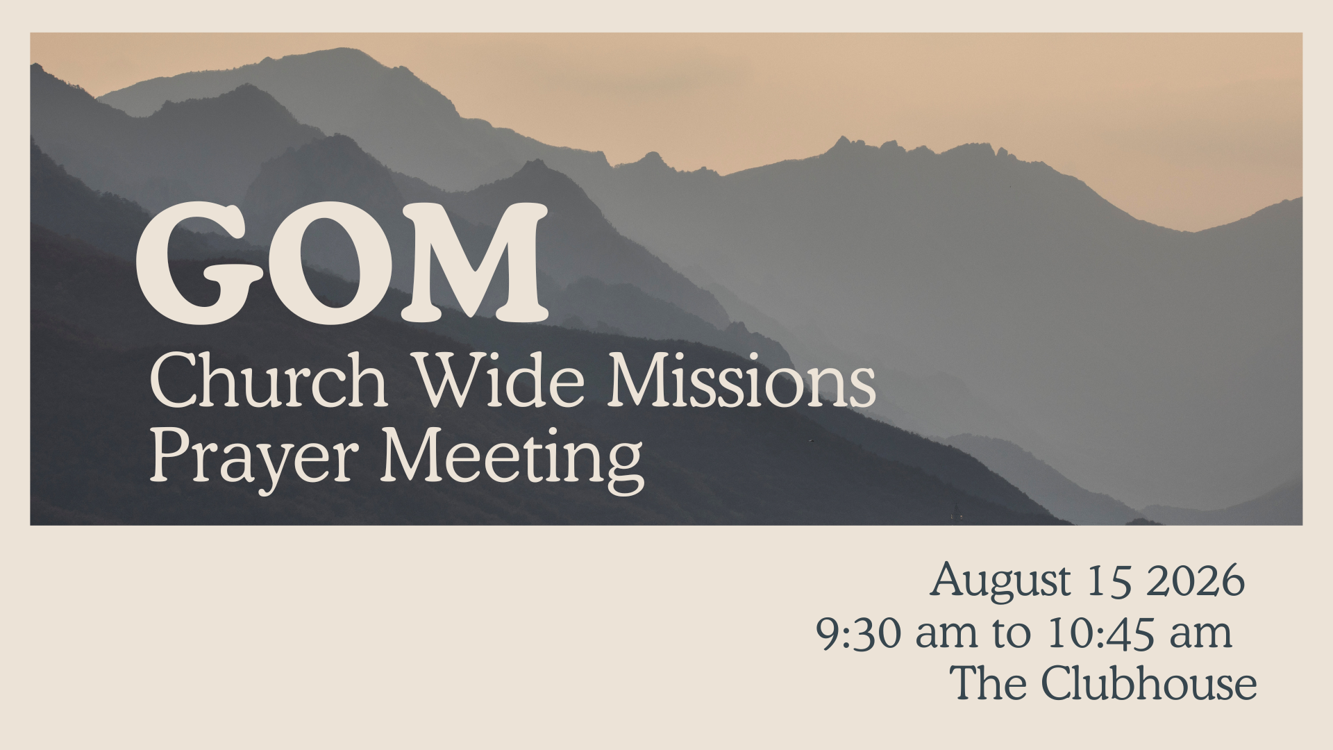 Church-Wide Missions Prayer Meeting