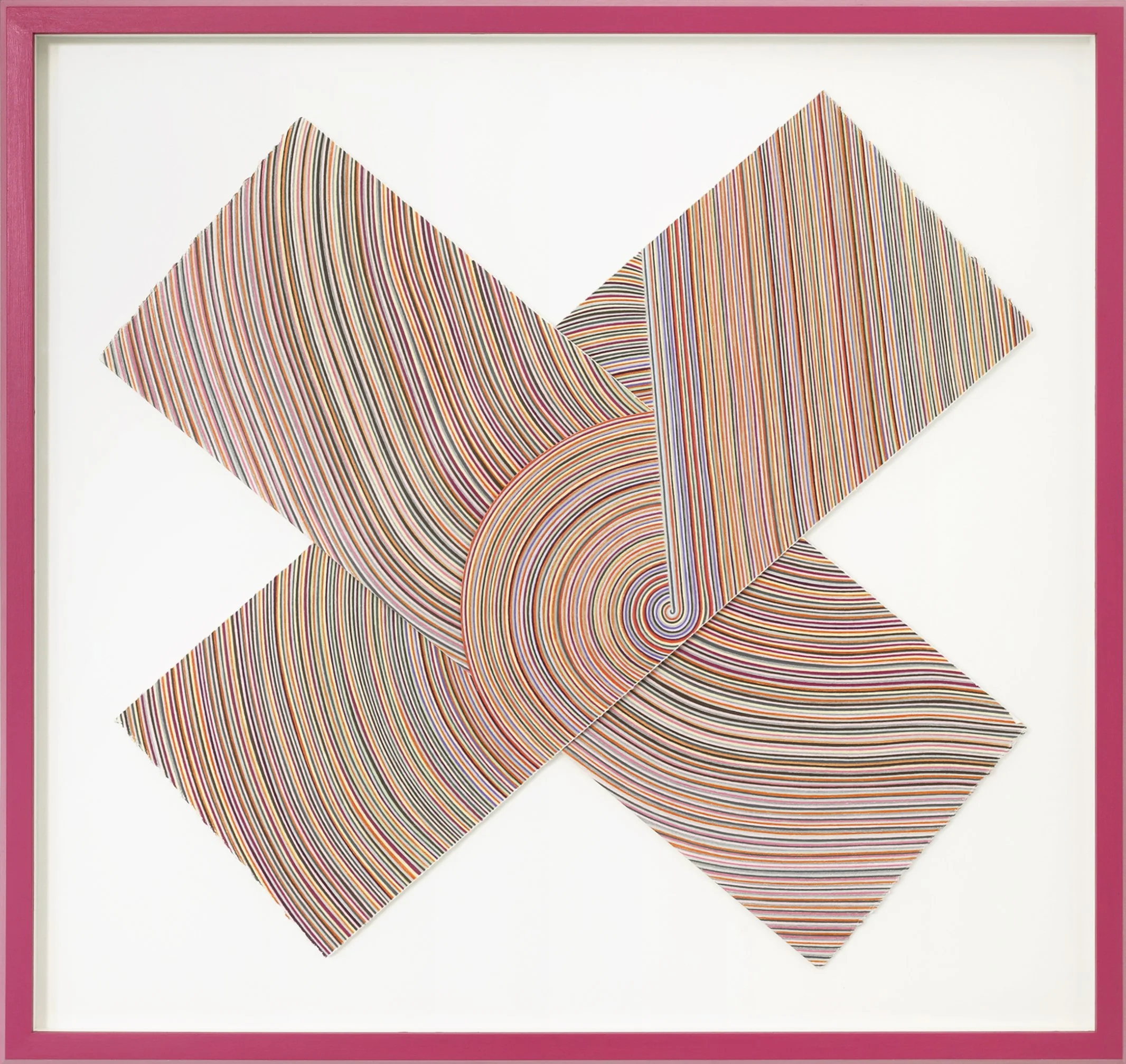   One For Me  Wax crayon on paper 68 x 64 cm Framed in Hot Pink with a Maple edge reveal SOLD 