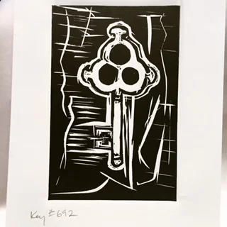 Key 692 - Learning How to Make a Print from a Lino Cut