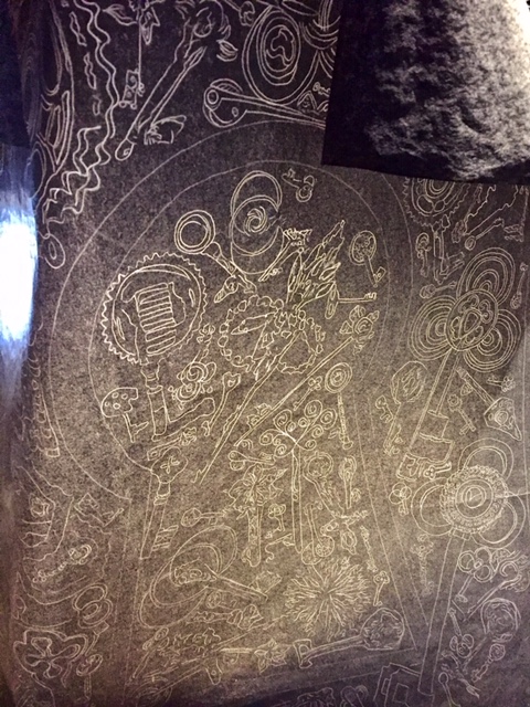 The carbon paper after the tracing was finished; I love the delicate look of this!