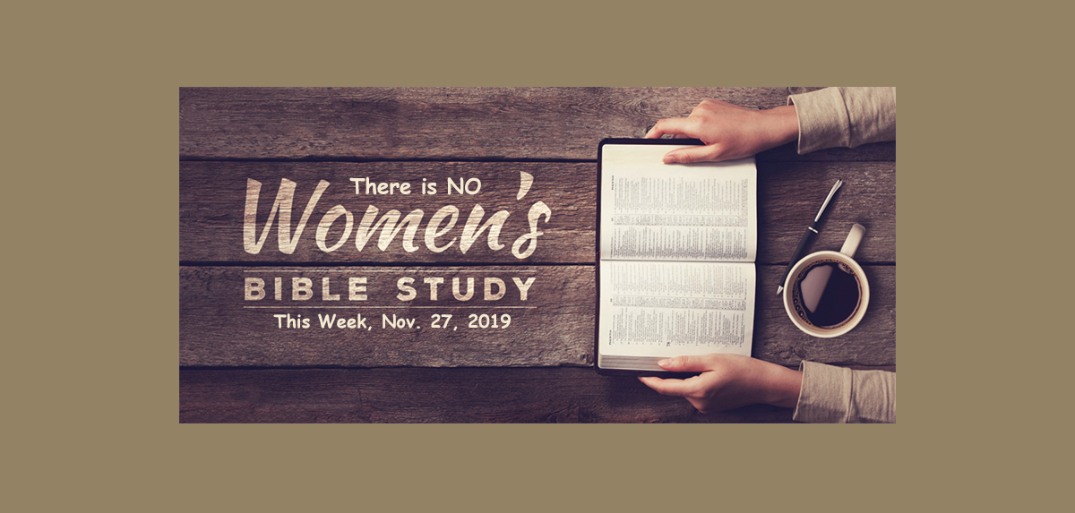 NO Women's Bible Study This Week!