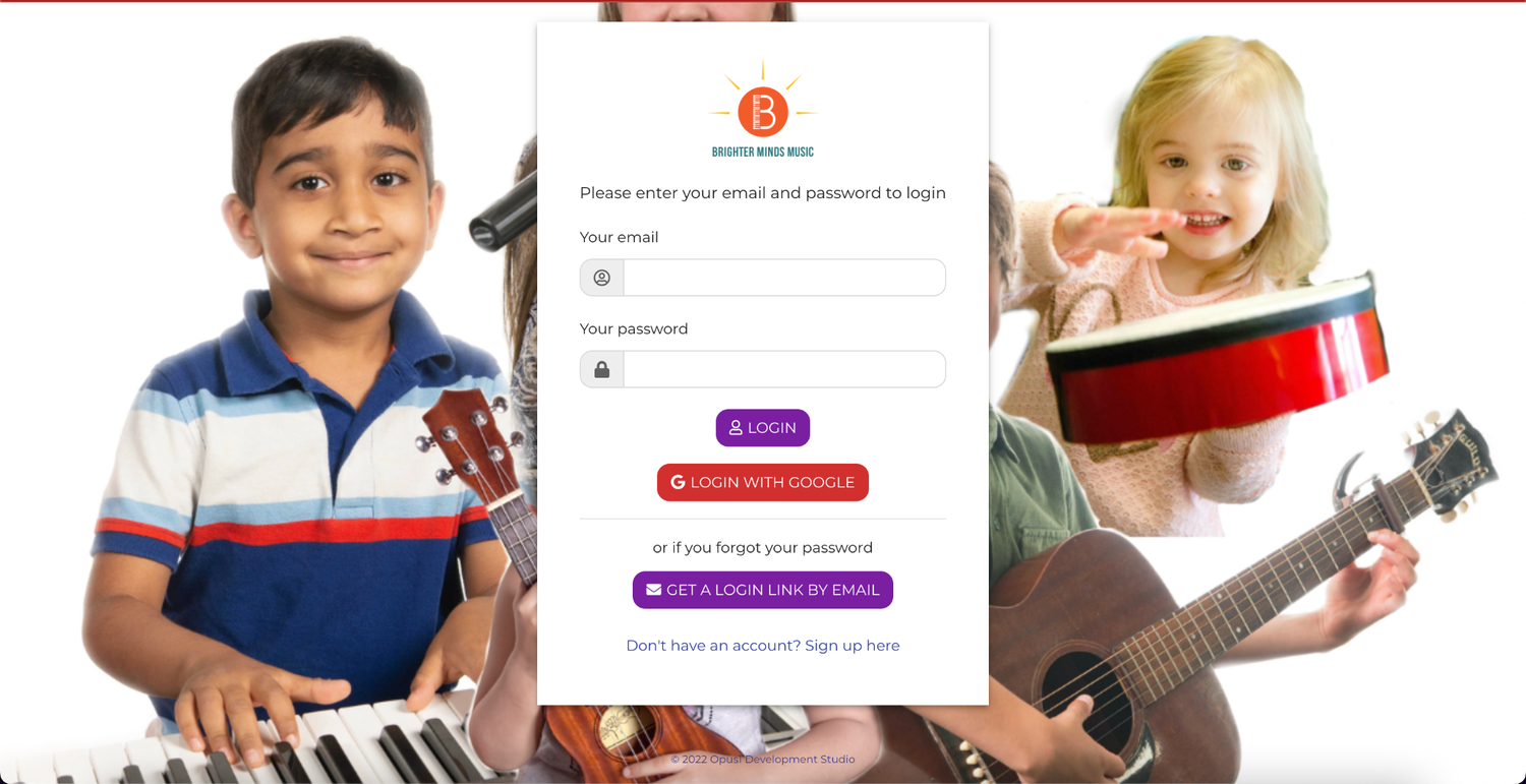 Student login — Brighter Minds Music