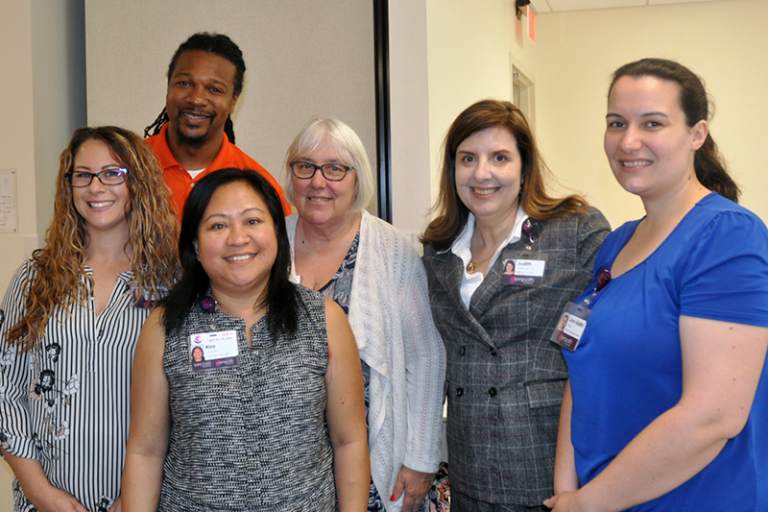 Empath Health staff participates in a February job fair in partnership with the Urban League. From left back row: Calvin Brown, Workforce Development Specialist with the Urban League; Kathy Sawyer, Suncoast Hospice Care Team Manager; Judith Peterson, Empath Health Staffing Consultant; Ann-Katrin Ritchie, Empath Health Human Resources Assistant; front: Riza Carter, Suncoast Hospice Care Team Manager.
