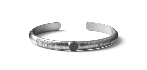 Bracelet Jonc En Argent 925 - Tête De Bélier émaillée - Occasion