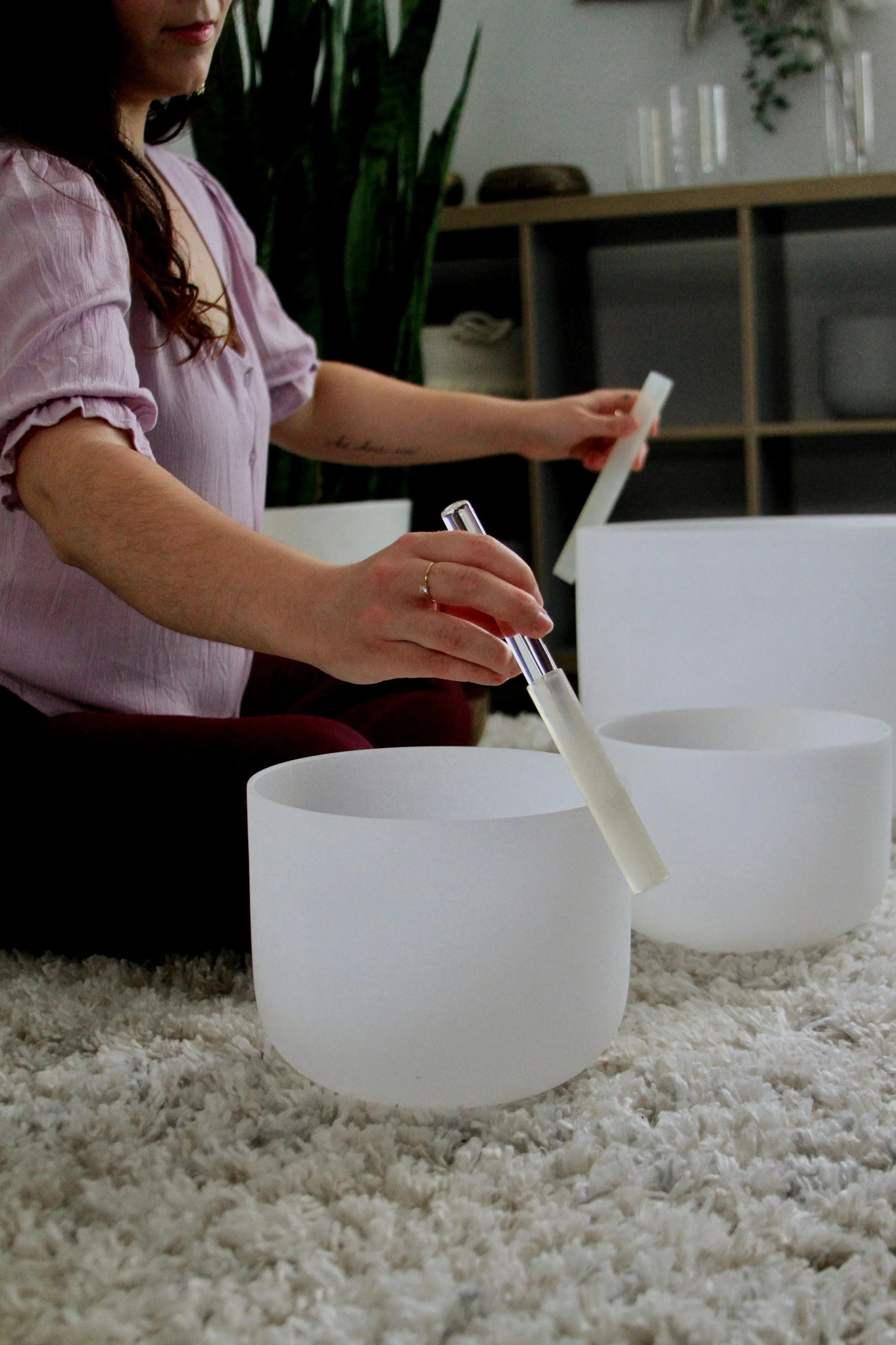women's circle facilitator guiding somatic healing session