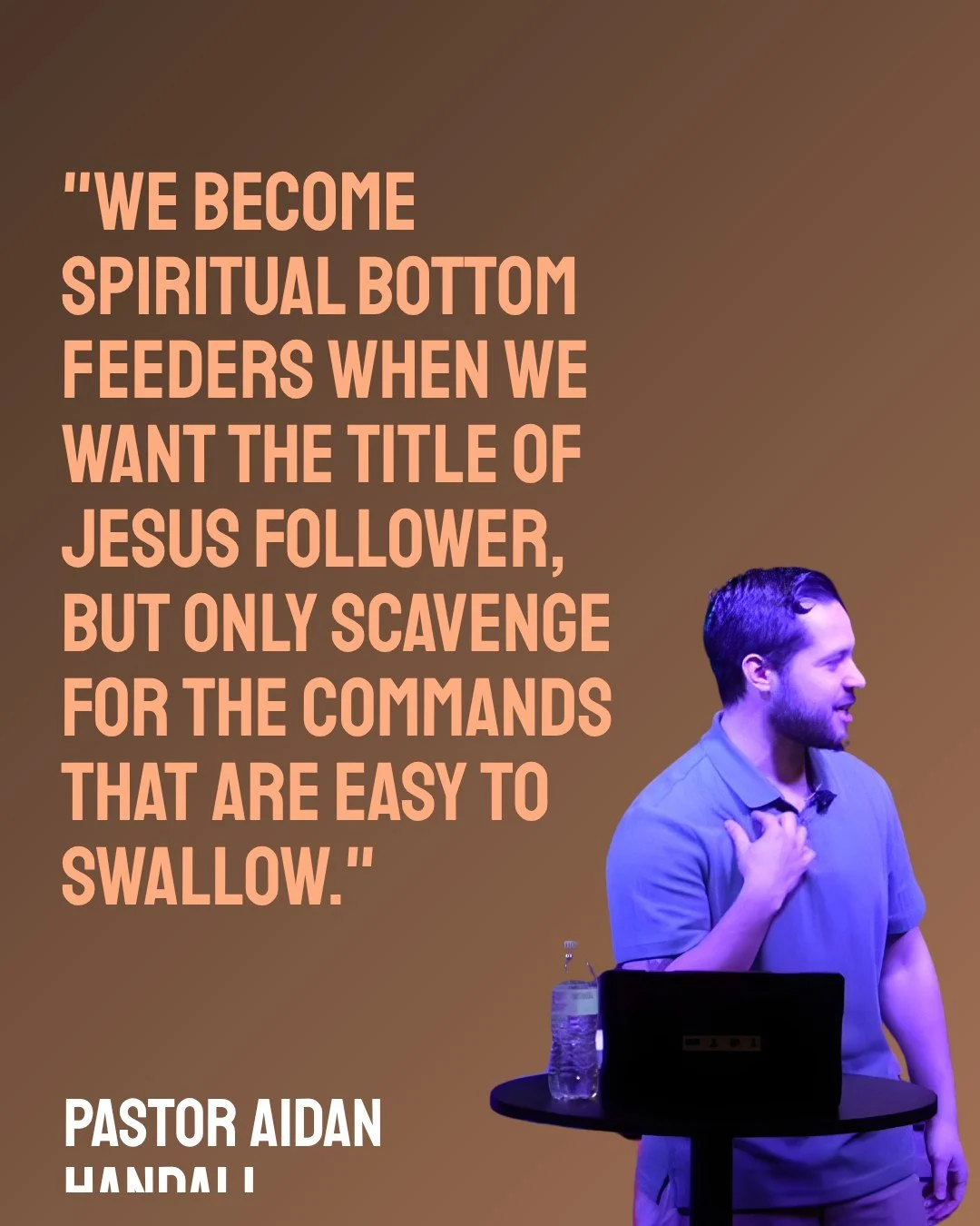 ARE YOU A SPIRITUAL BOTTOM FEEDER?! Sometimes we like the easy commands of Jesus to swallow, but when were challenged, we tend to hide in the mud like a bottom feeder. Let this be convicting to you, Jesus physically didn't have bottom feeders at his 