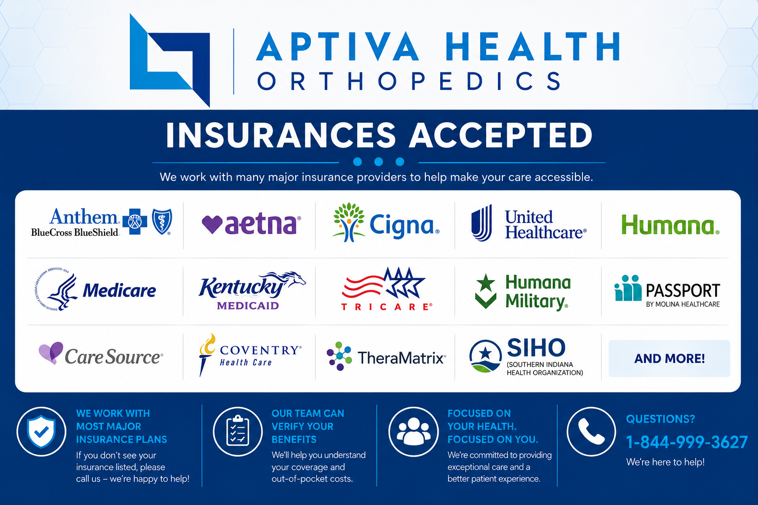 Aptiva Health Orthopedics - Insurances We Accept
