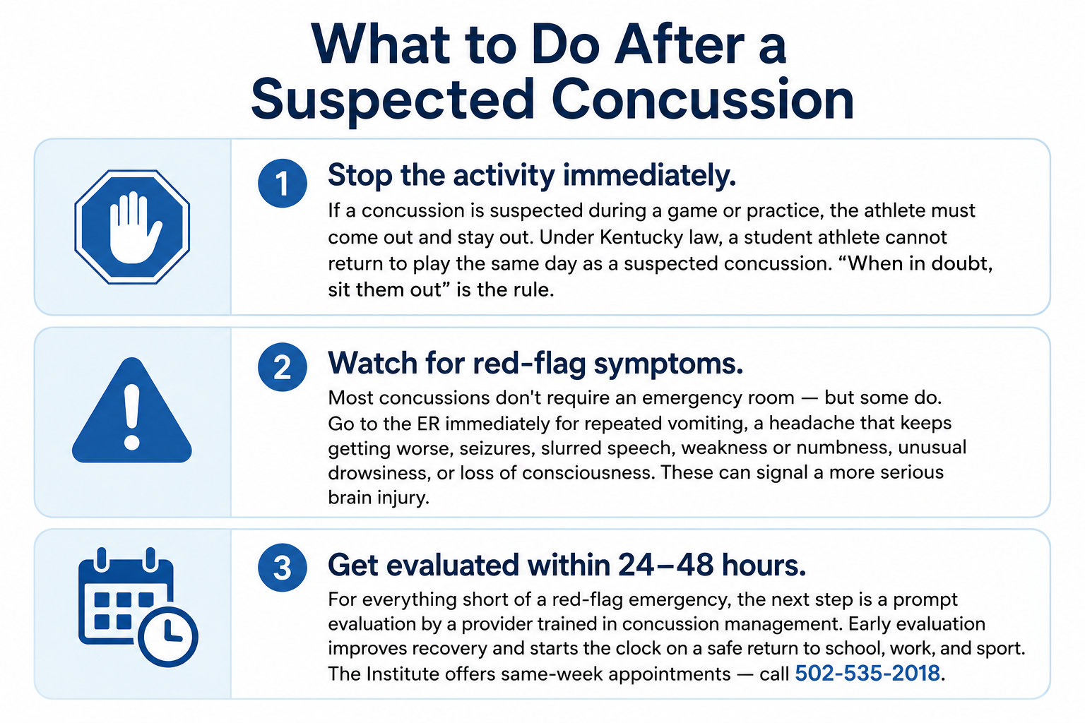 What to do after a suspected concussion