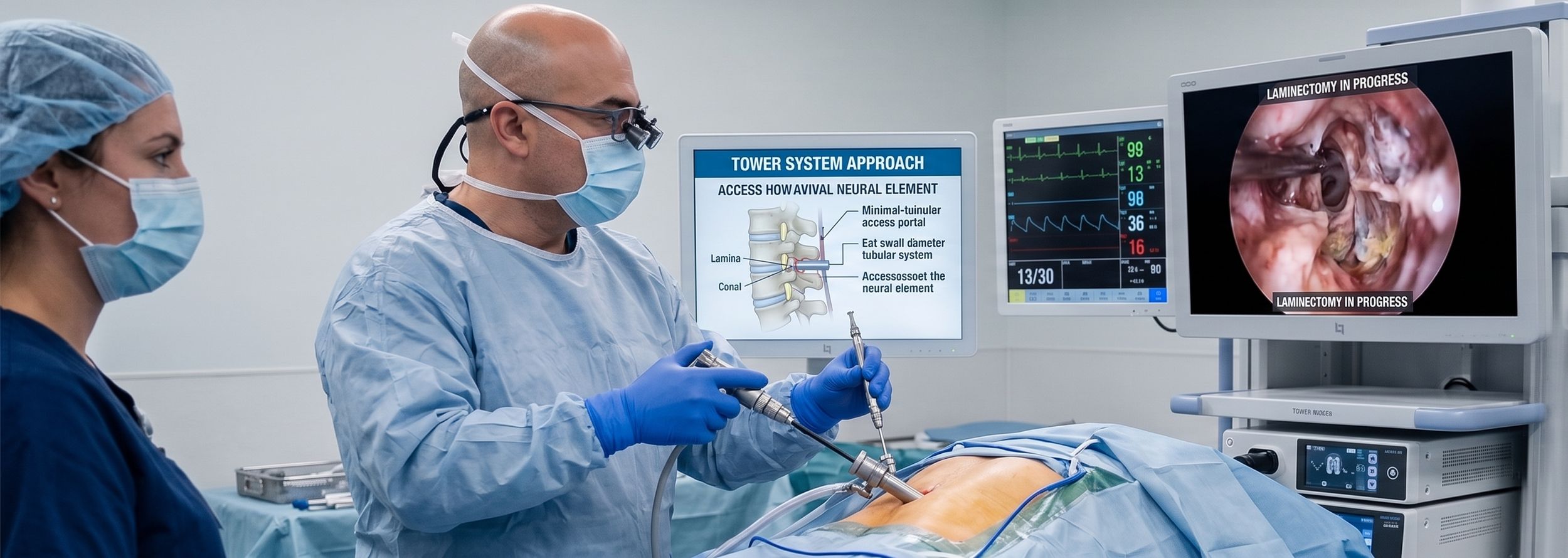 Dr. McConda performing minimally invasive spine surgery