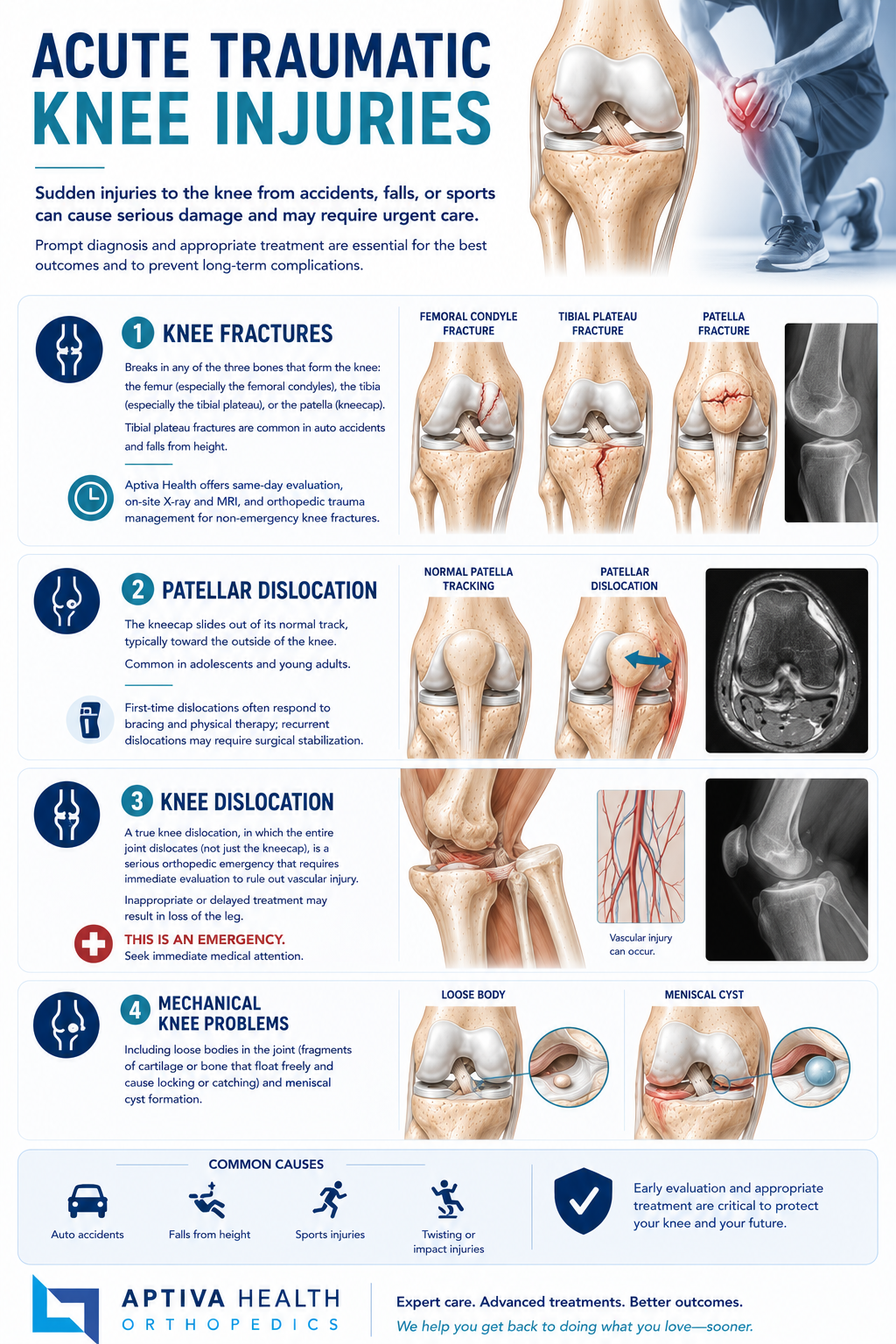 Traumatic Knee Injuries Treated at Aptiva Health