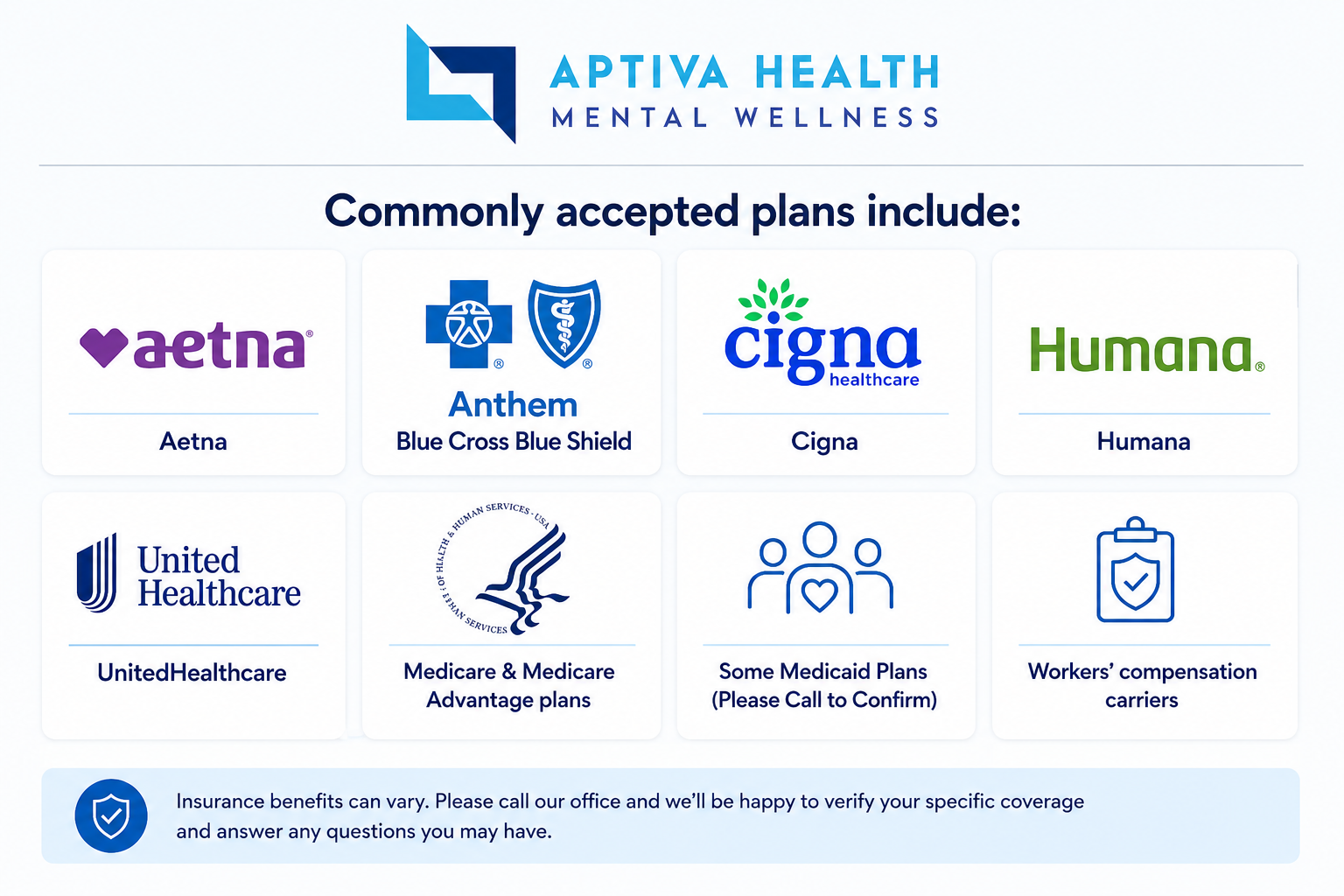 Insurances Accepted at Aptiva Health Mental Wellness