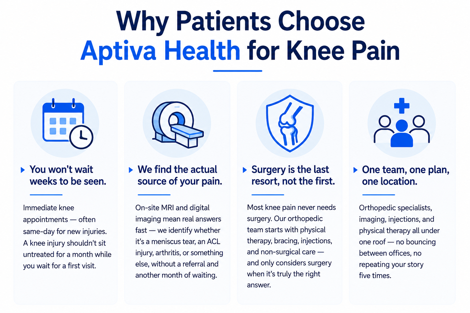 Why Patients Choose Aptiva Health for Knee Pain