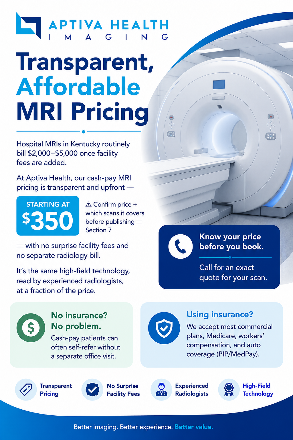 Transparent, Affordable MRI Pricing at Aptiva Health