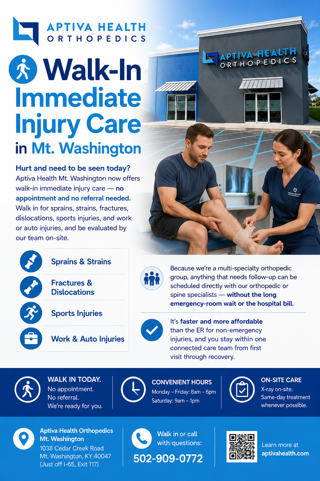 Immediate Injury Care in Mt. Washington, KY