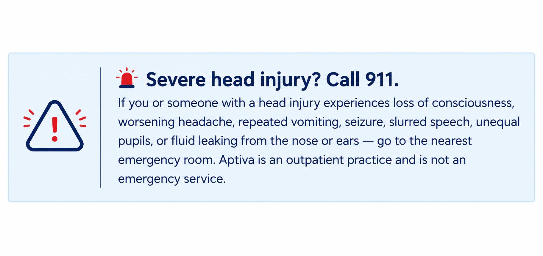 Concussion Emergency Recommendations