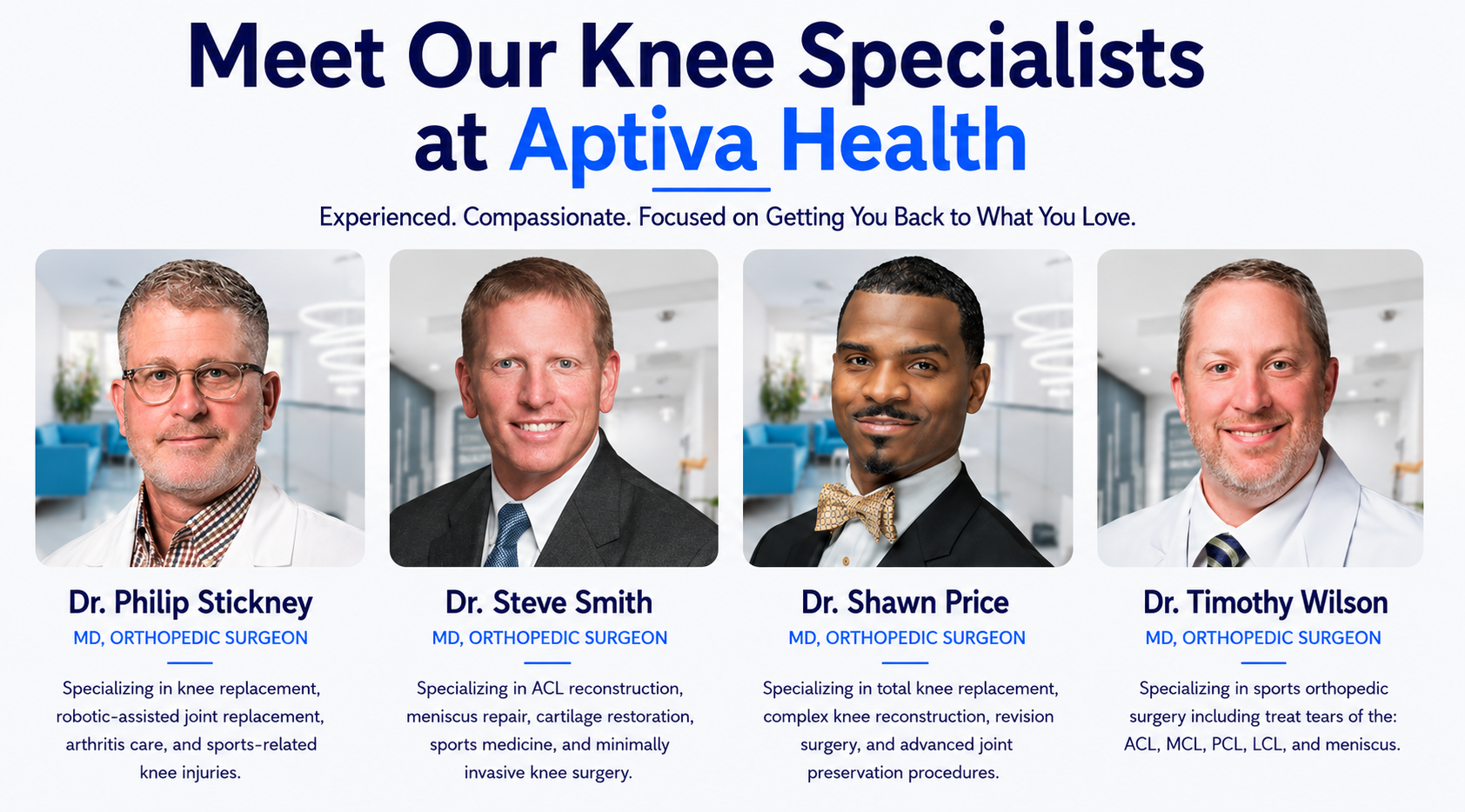Meet our Knee Specialists at Aptiva Health