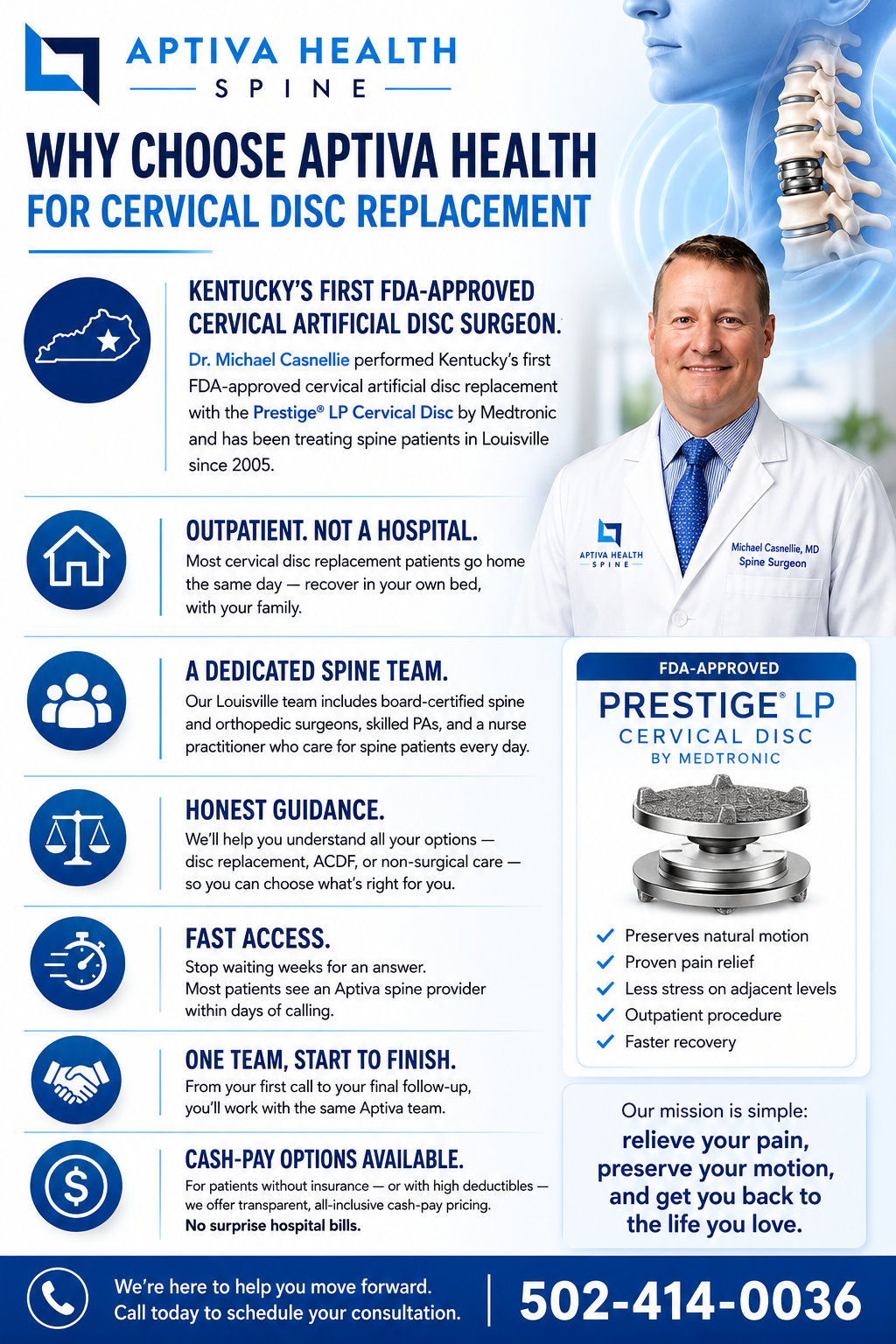 Why choose Aptiva Health for Cervical Disc Replacement