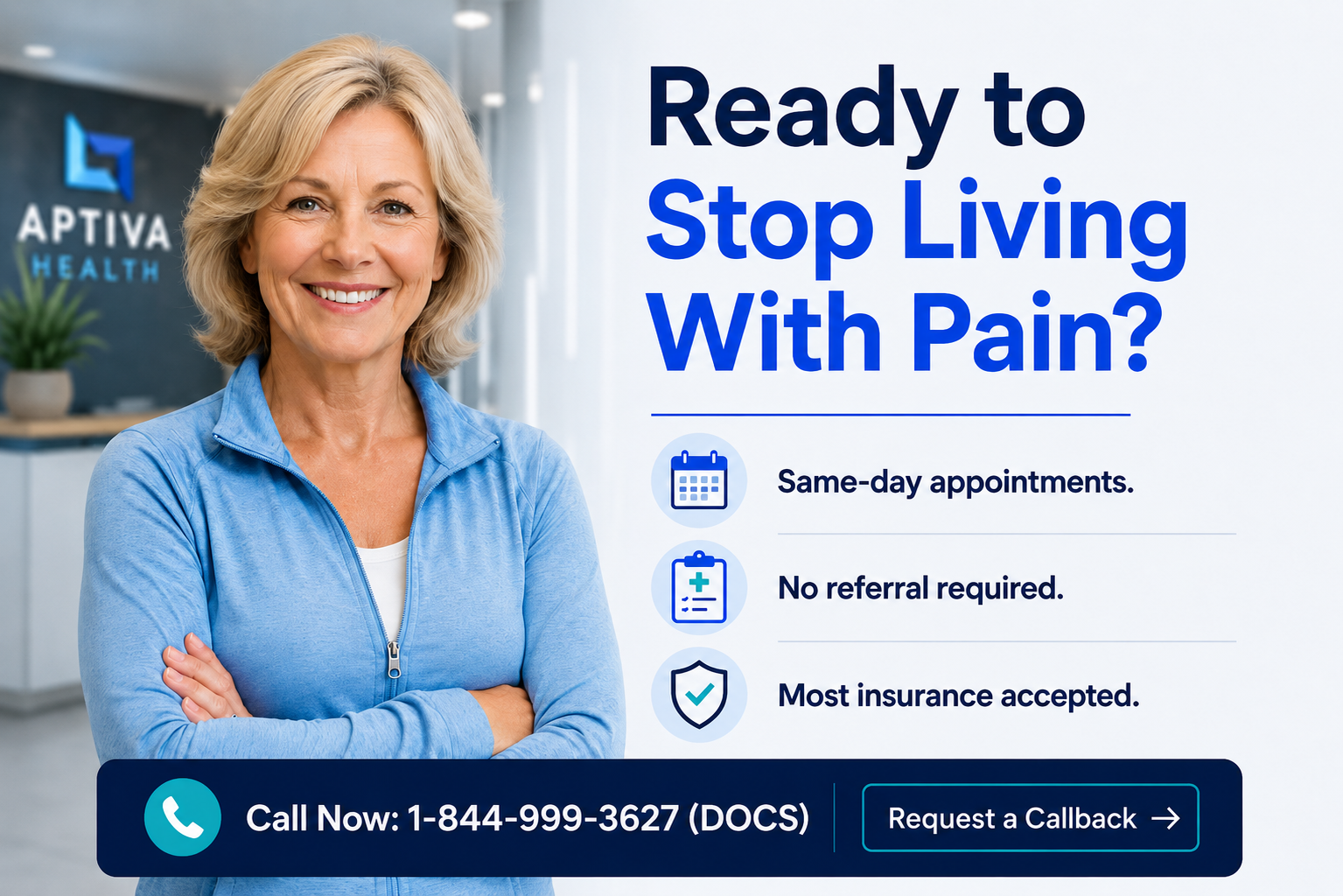 Stop Living with Pain - Call Aptiva Health