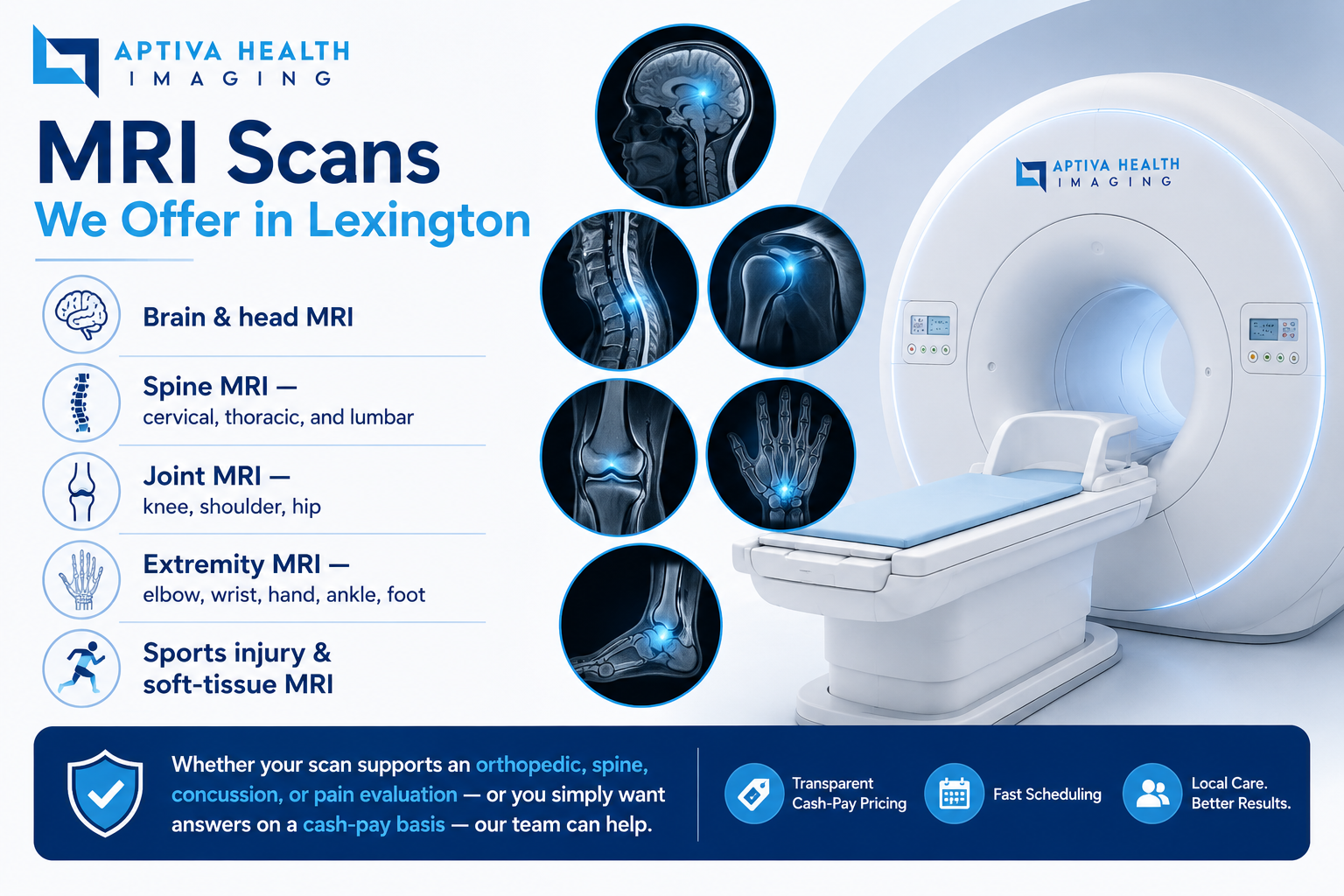 MRI Scans offered at Aptiva Health Imaging Lexington