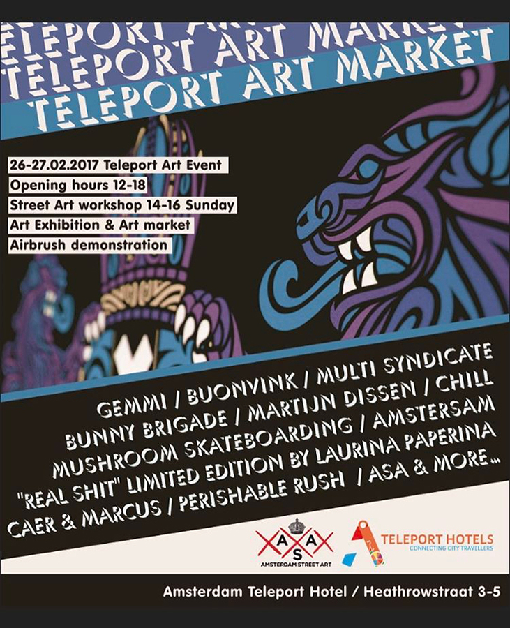 Amsterdam Street Art event at teleport hotel amsterdam