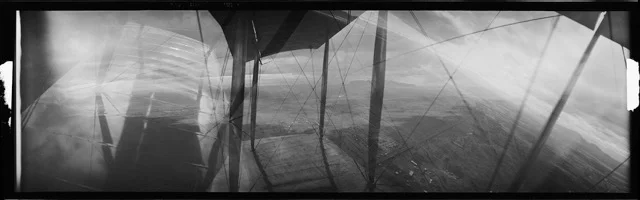 Roy D Chapin, view from Wright brothers plane, 1916