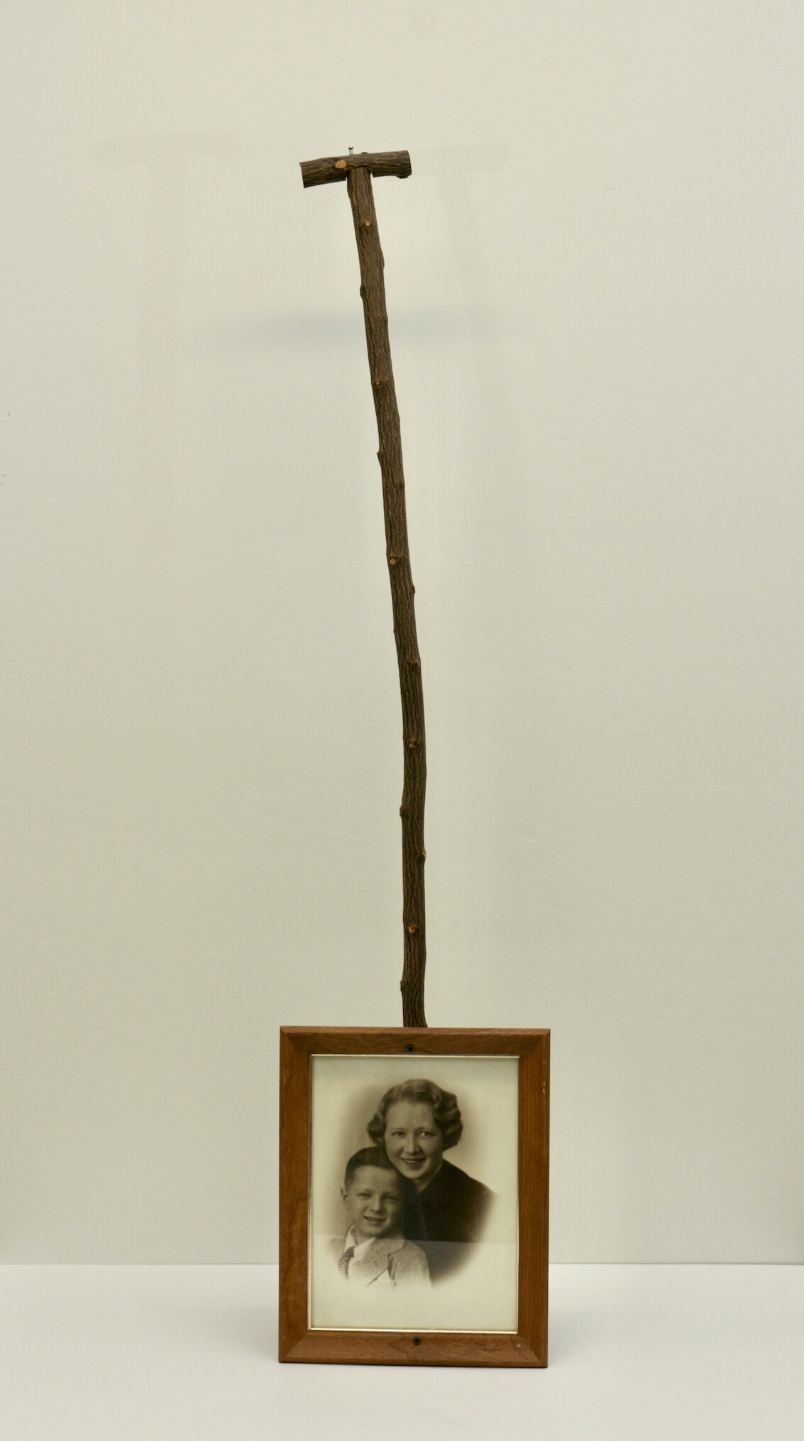 Steve Briscoe, Portrait Oar, 2020, Framed portrait, wood, 53 x 11 x 3"