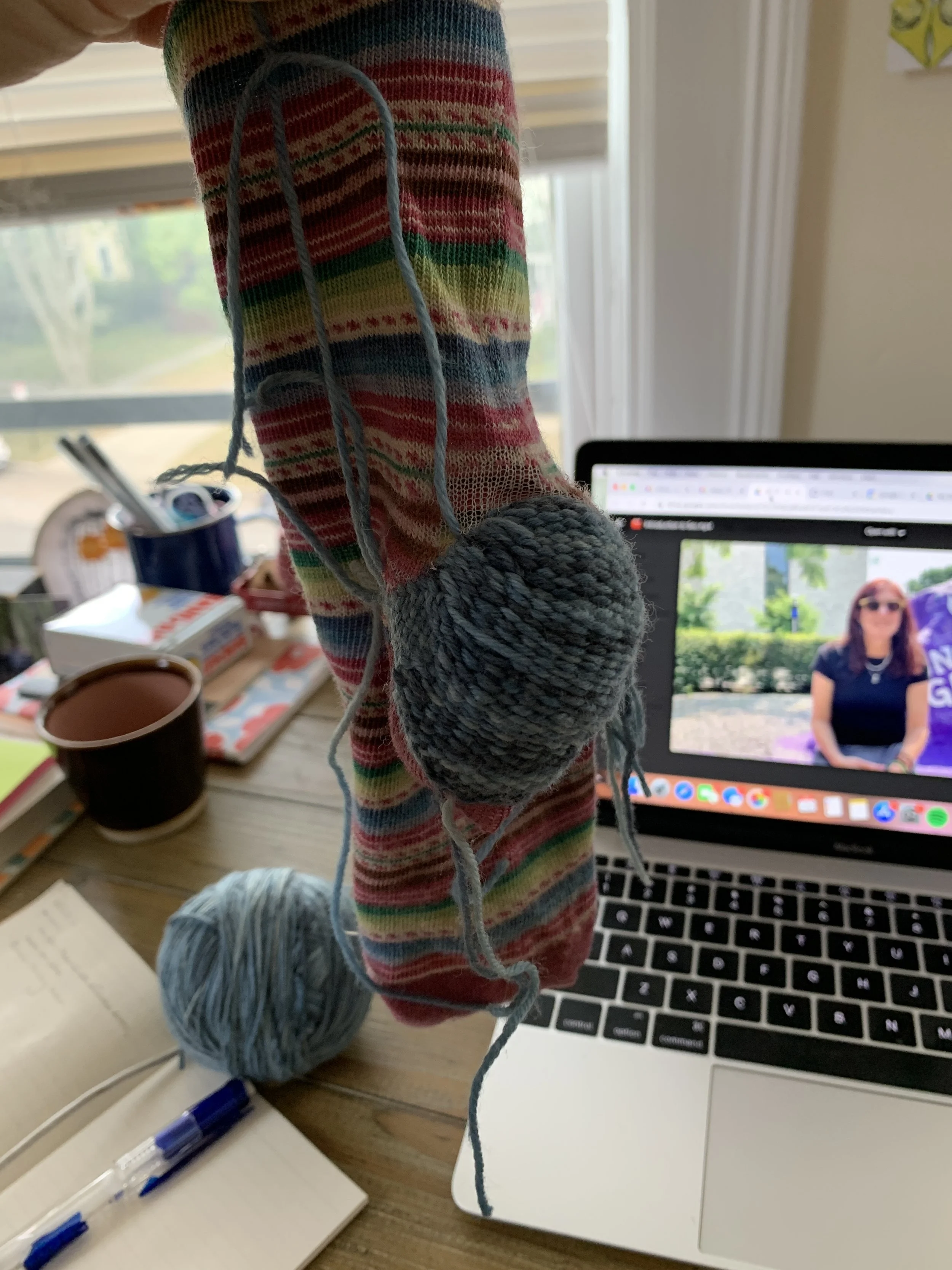  Mended large holes in socks 