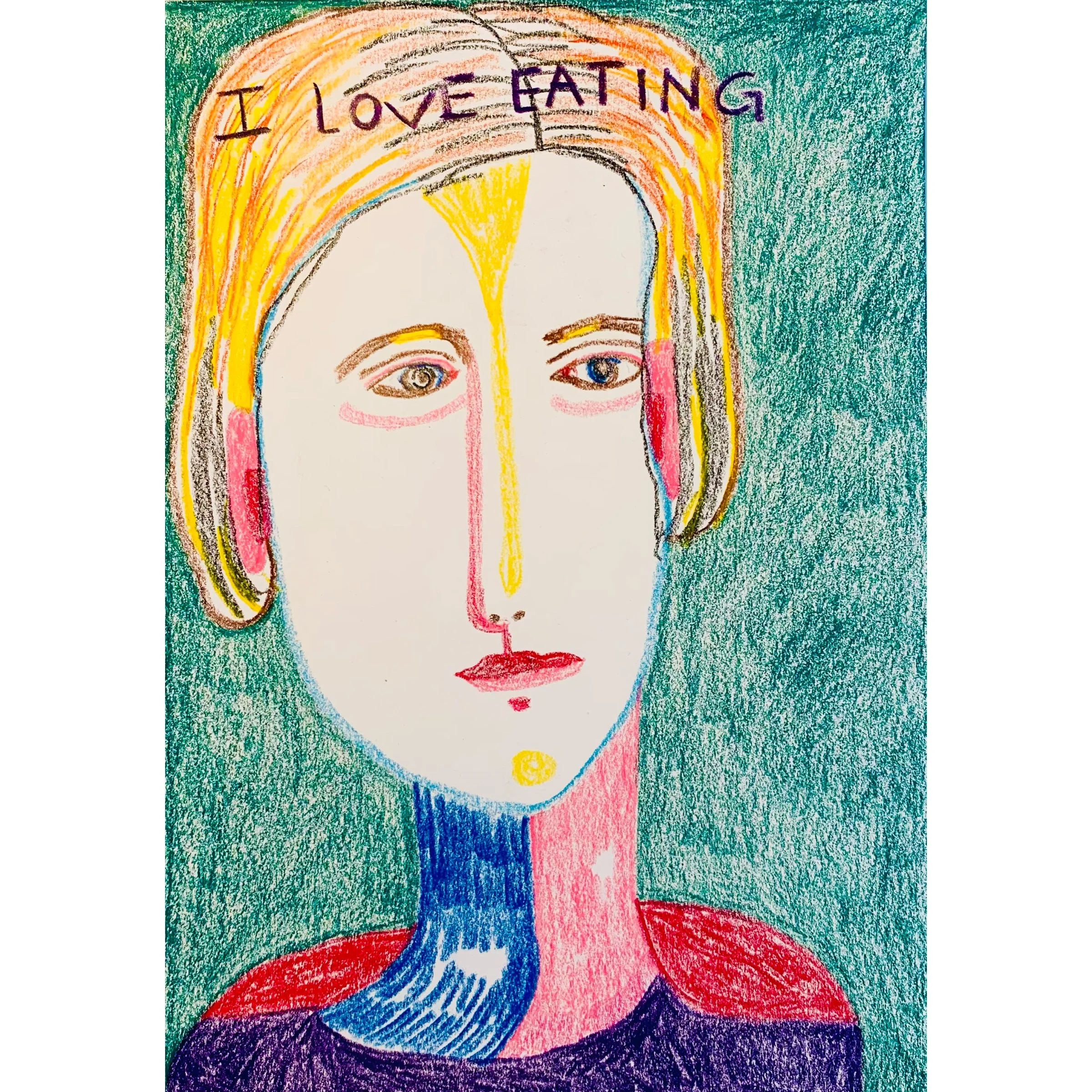  happy souls 11, carandache on paper, 42x34cm 